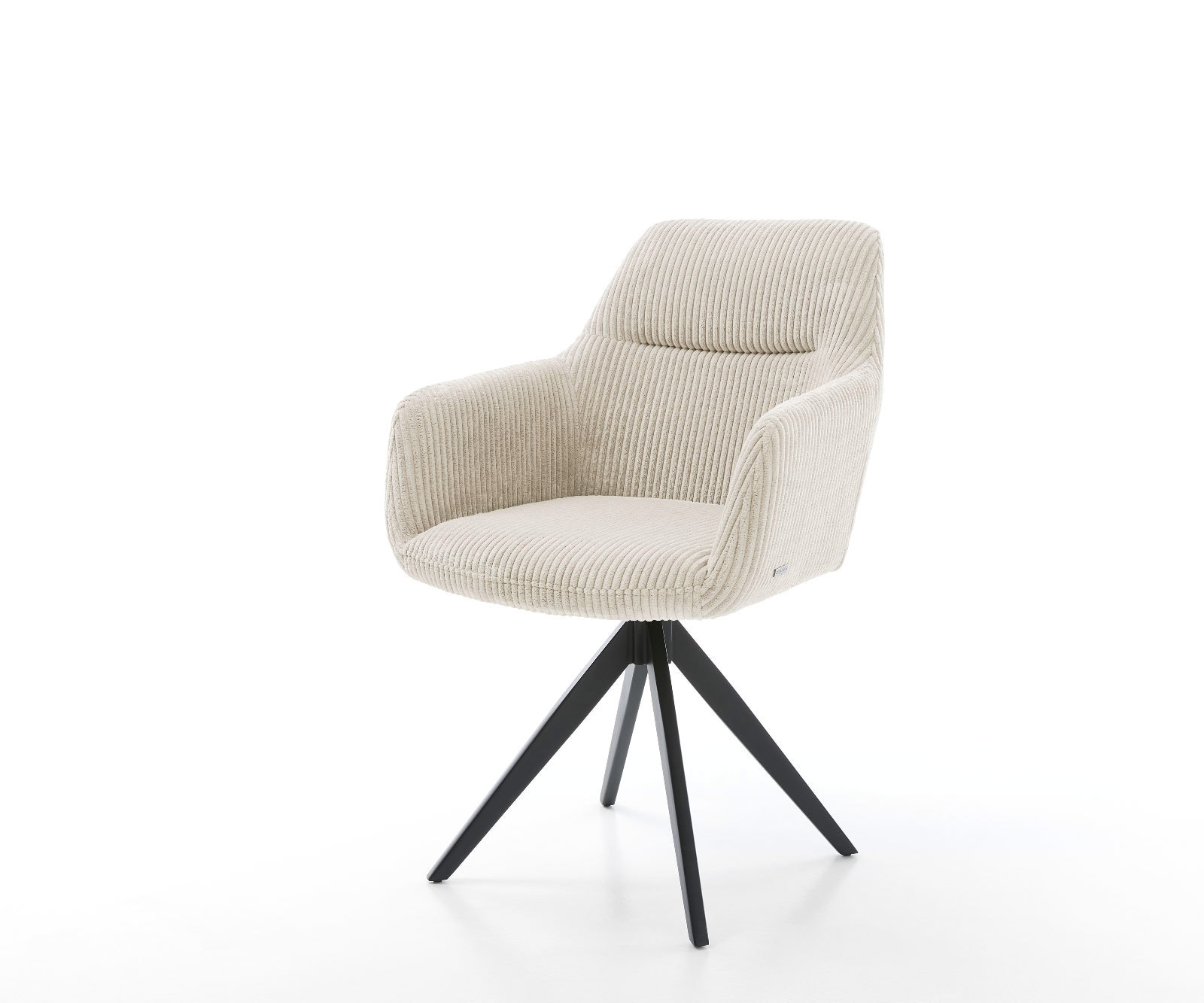 Esszimmerstuhl Pejo-Flex Cord Beige Kreuzgestell kantig Schwarz Taschenfede günstig online kaufen