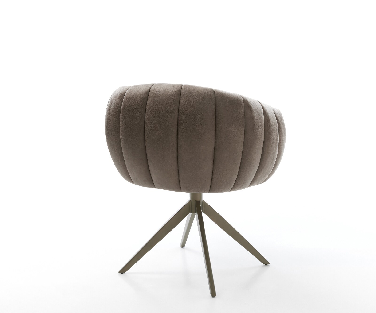 Drehstuhl Jada-Flex Mikrofaser Taupe Vintage Kreuzgestell breit Effektfinish Titan 360° drehbar Wippfunktion Taschenfederkern 5