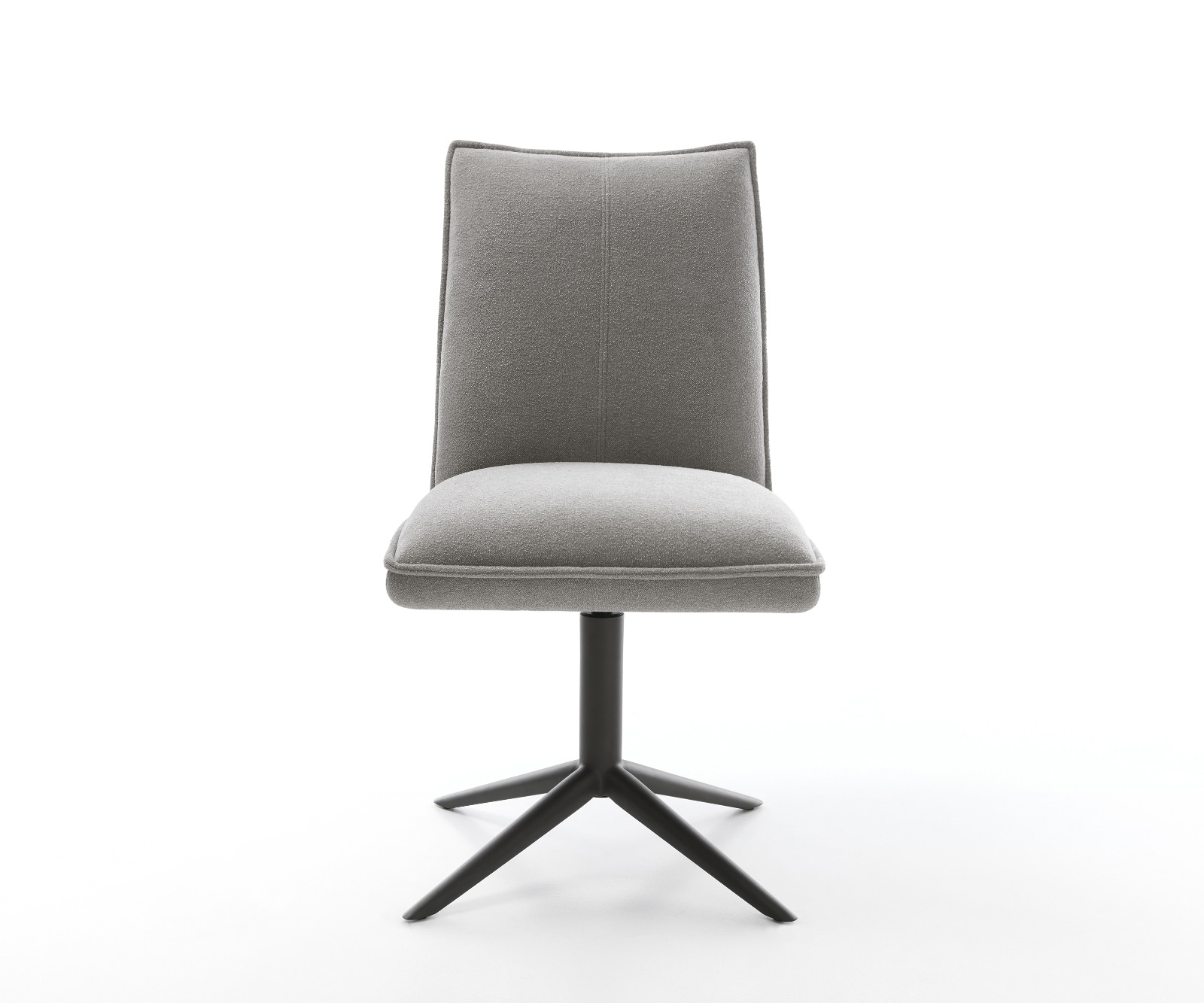 Drehstuhl Lelio-Flex Strukturstoff Soft Grau Fußkreuz Schwarz 360° drehbar Wippfunktion Taschenfederkern 1