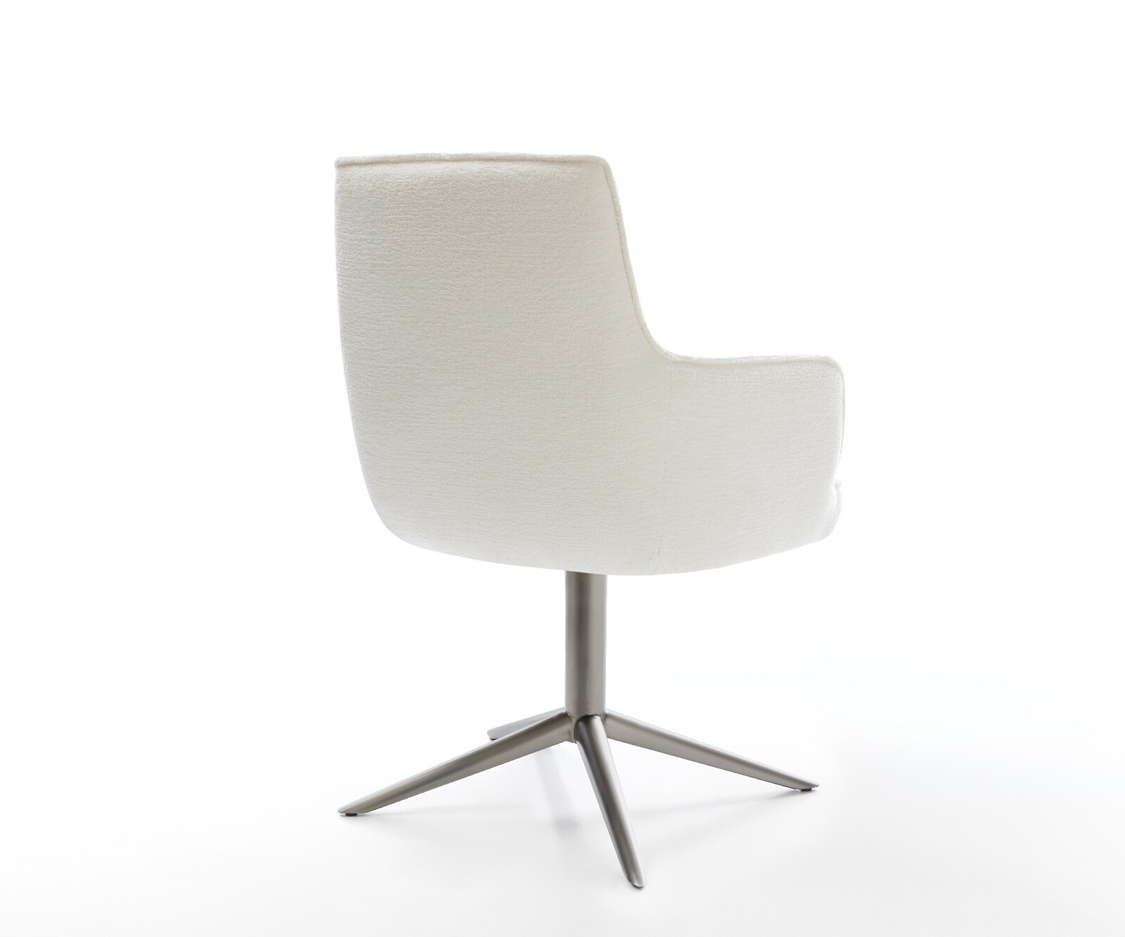 Drehstuhl Heira-Flex mit Armlehnen Bouclé Soft Beige Fußkreuz Graphit 360° drehbar Wippfunktion Taschenfederkern 5