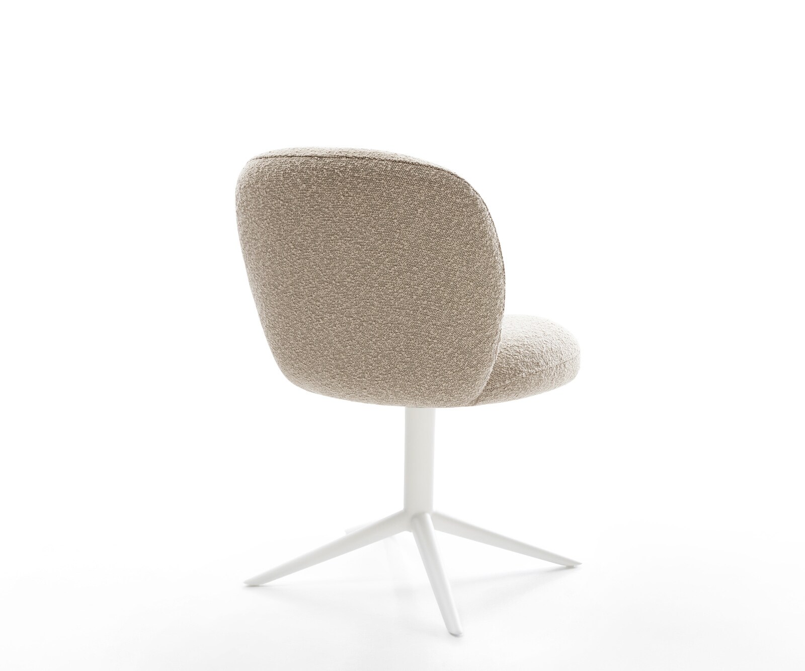 Drehstuhl Nube-Flex Bouclé Schlamm Fußkreuz Weiß 360° drehbar Wippfunktion Taschenfederkern 5
