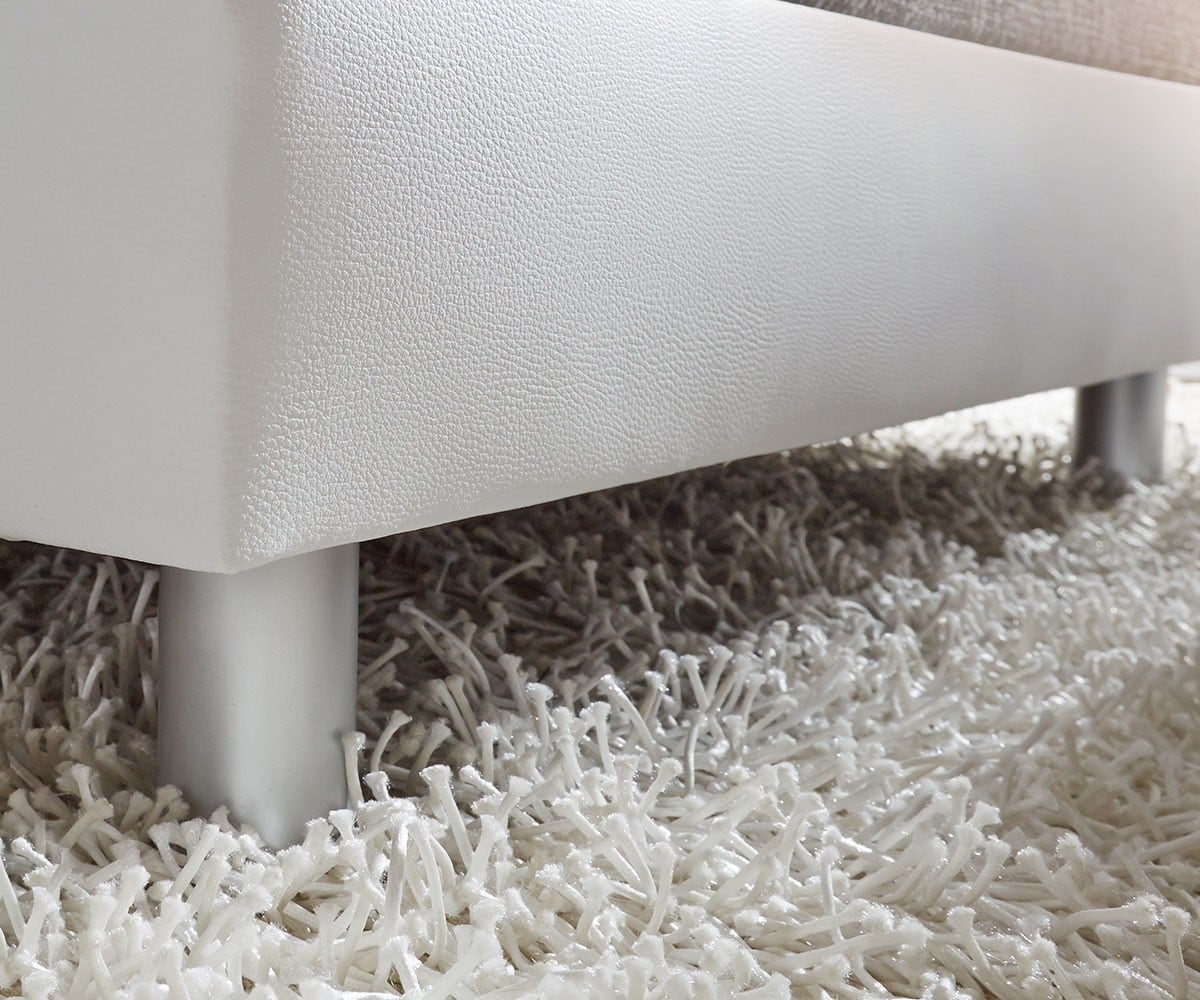 Ecksofa Clovis Weiss Hellgrau modular Armlehne Ottomane Rechts 6