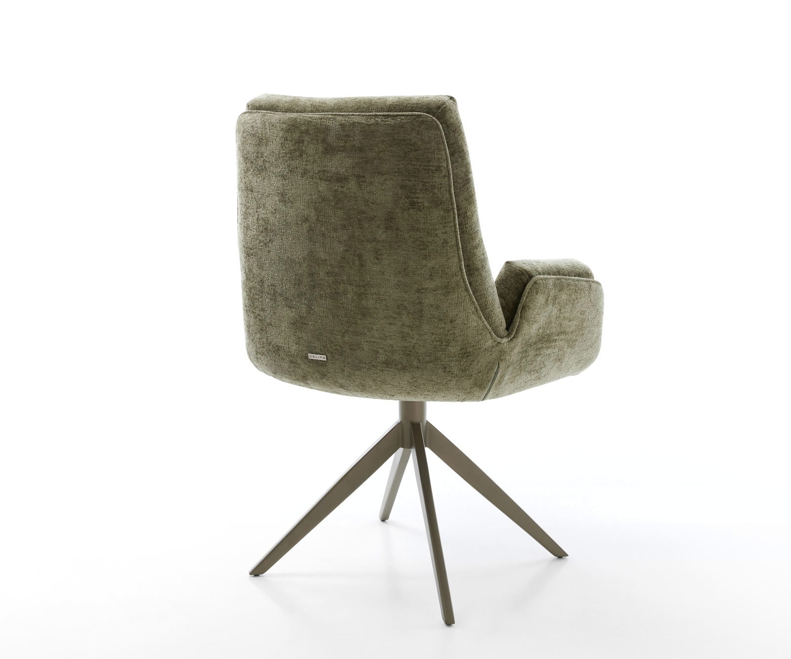 Drehstuhl Clea-Flex Chenille Olive Kreuzgestell breit Effektfinish Titan 360° drehbar Wippfunktion 5