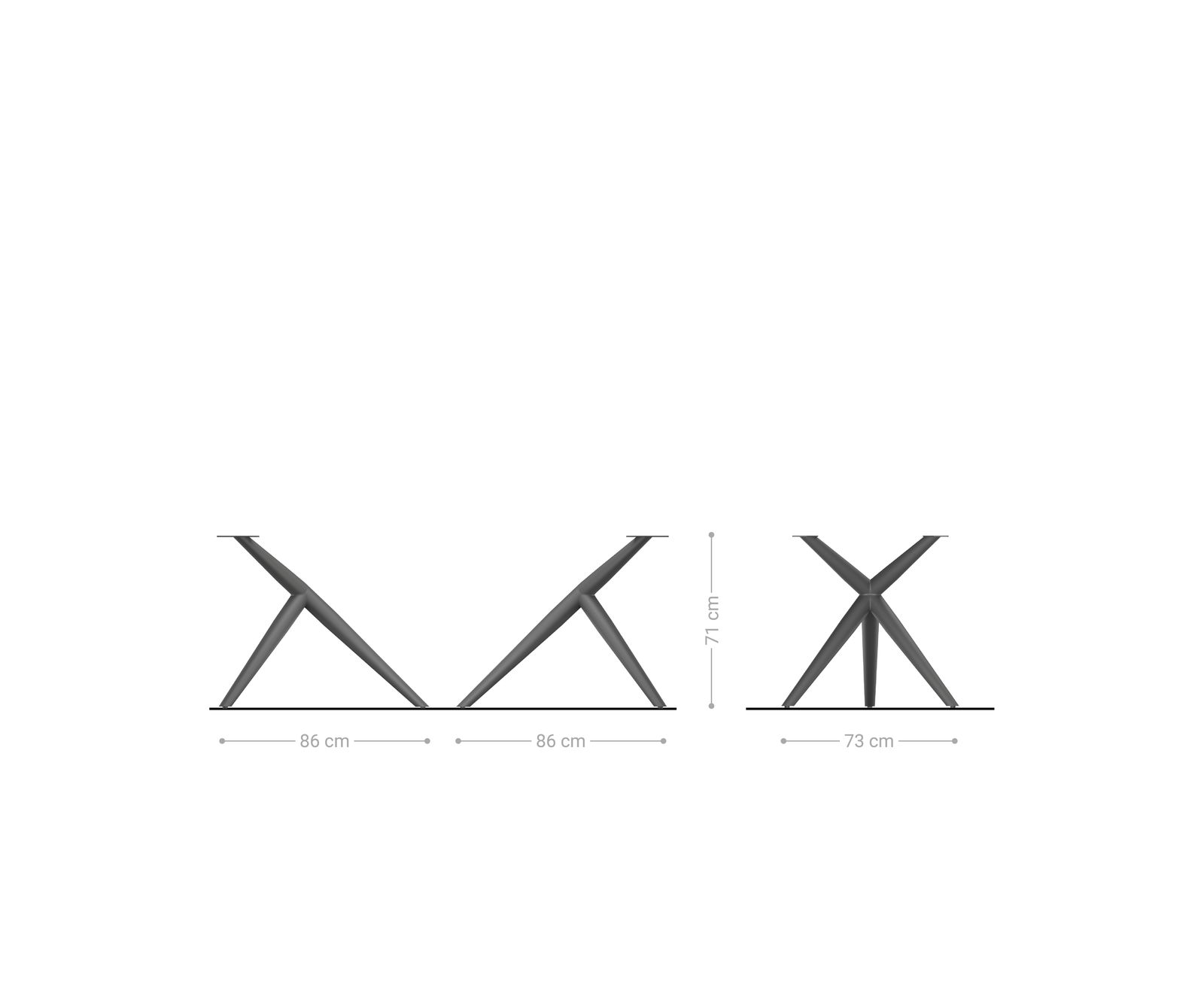 Tischgestell Estelar rund Metall Weiß (2er-Set) 2