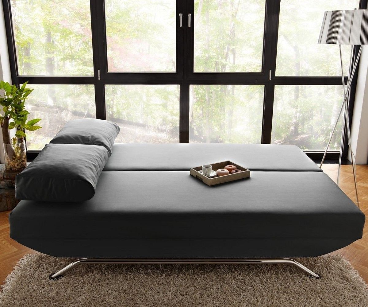 Schlafsofa Cady 200x90 cm Schwarz mit Schlaffunktion  1 Schlafsofa Cady 200x90 cm Schwarz mit Schlaffunktion  1