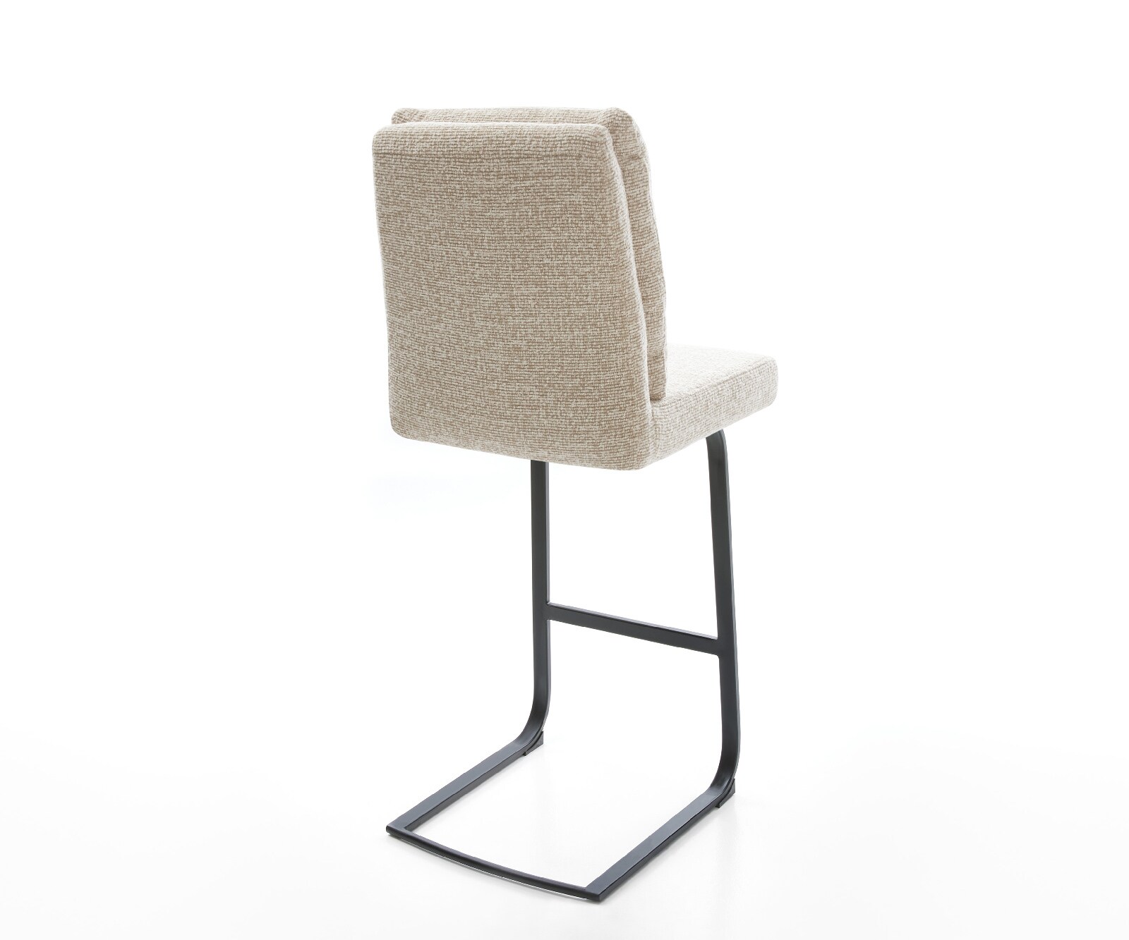 Barstuhl Pela-Flex Webstoff Soft Beige Freischwinger Flach Metall Schwarz 5