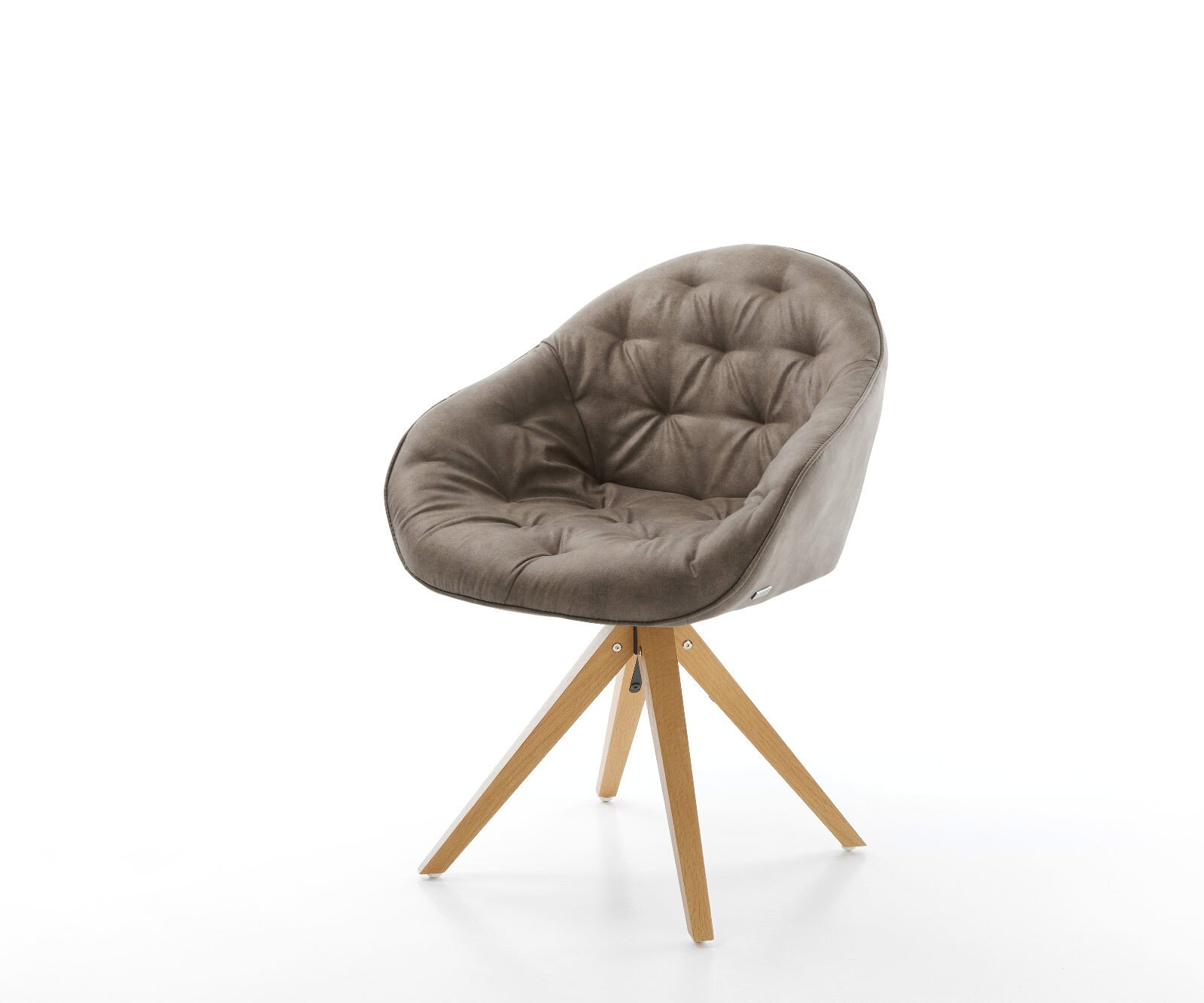 Esszimmerstuhl Gaio-Flex Mikrofaser Taupe Vintage Holzgestell kantig Natur günstig online kaufen