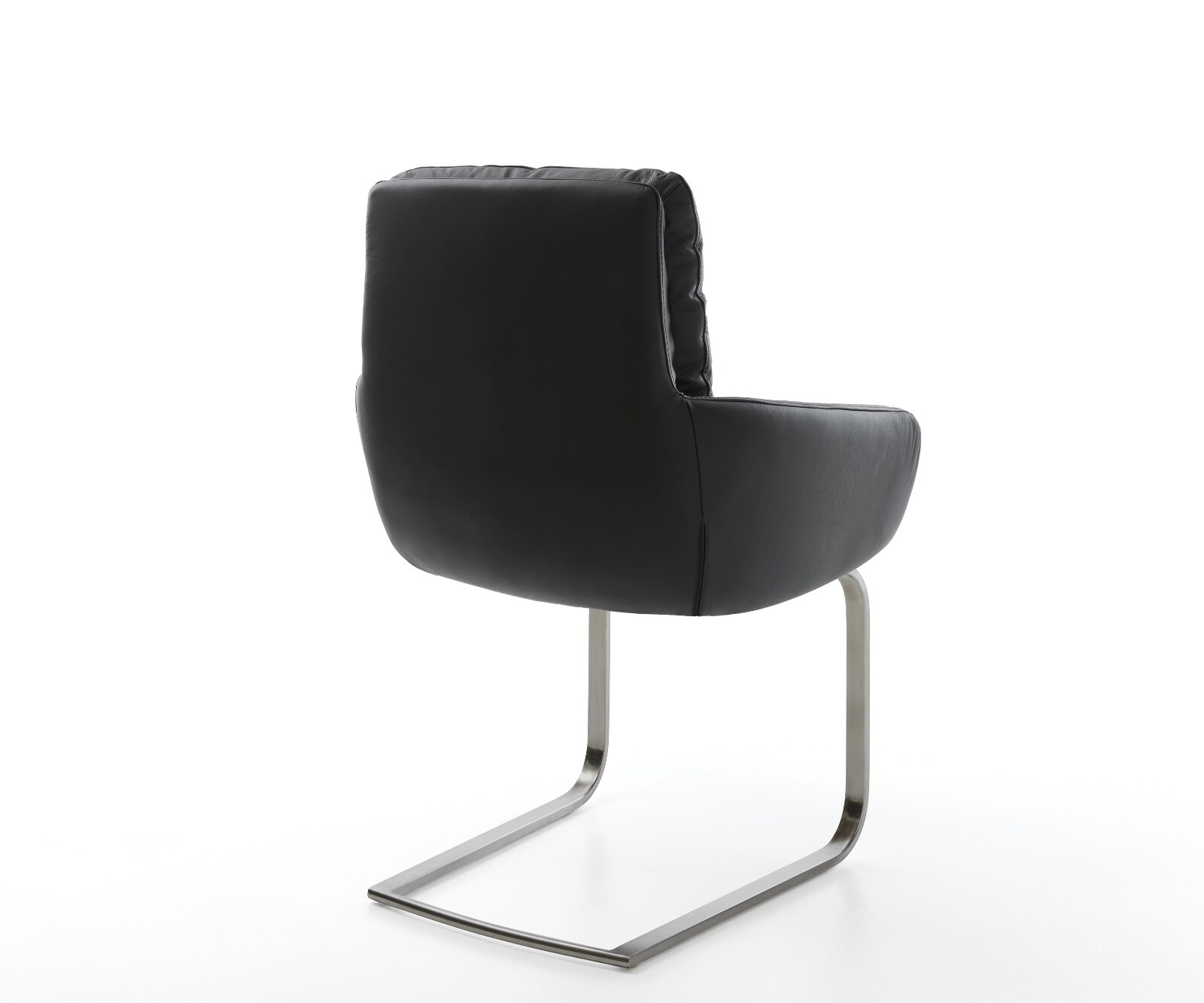 Freischwinger Abelia-Flex mit Armlehnen Echt-Leder Schwarz Freischwinger flach Graphit 4
