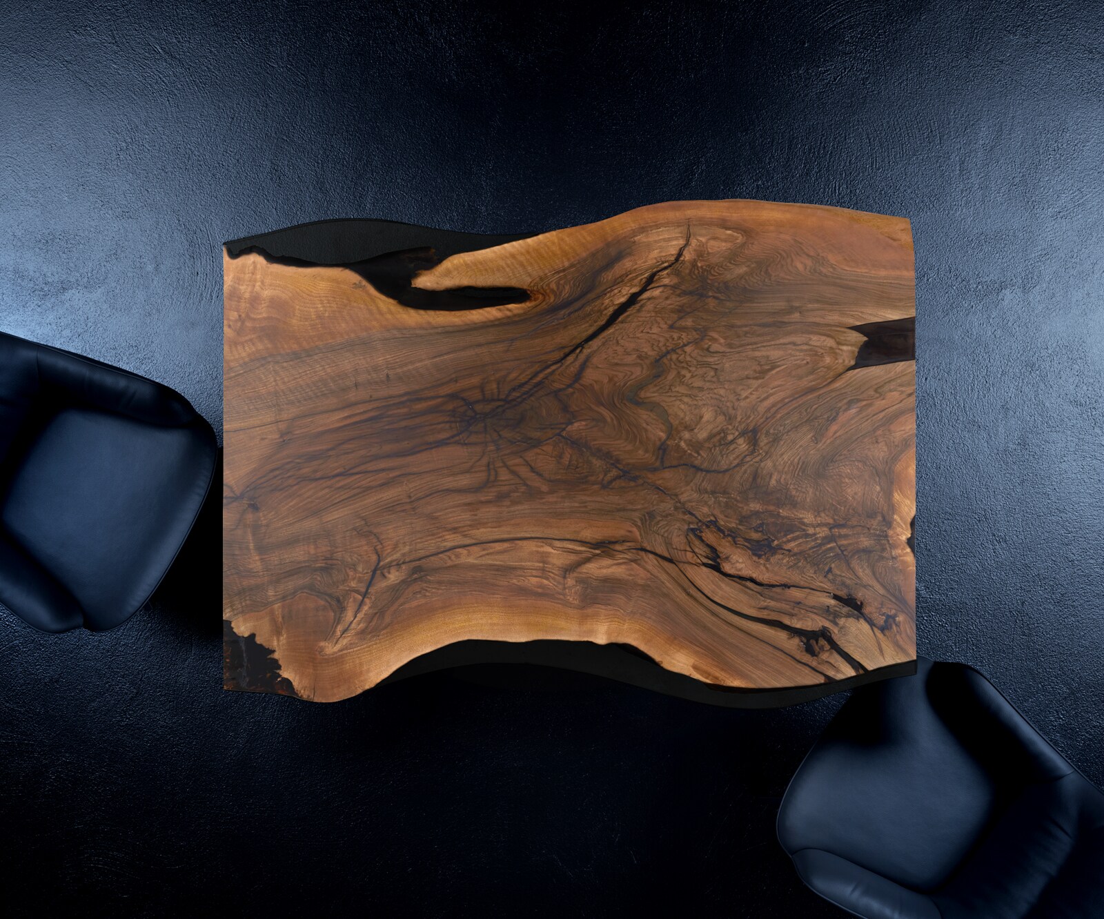 Tischplatte Nussbaum Natur 140 cm Epoxid Transparent Unikat Nr. 34695 1