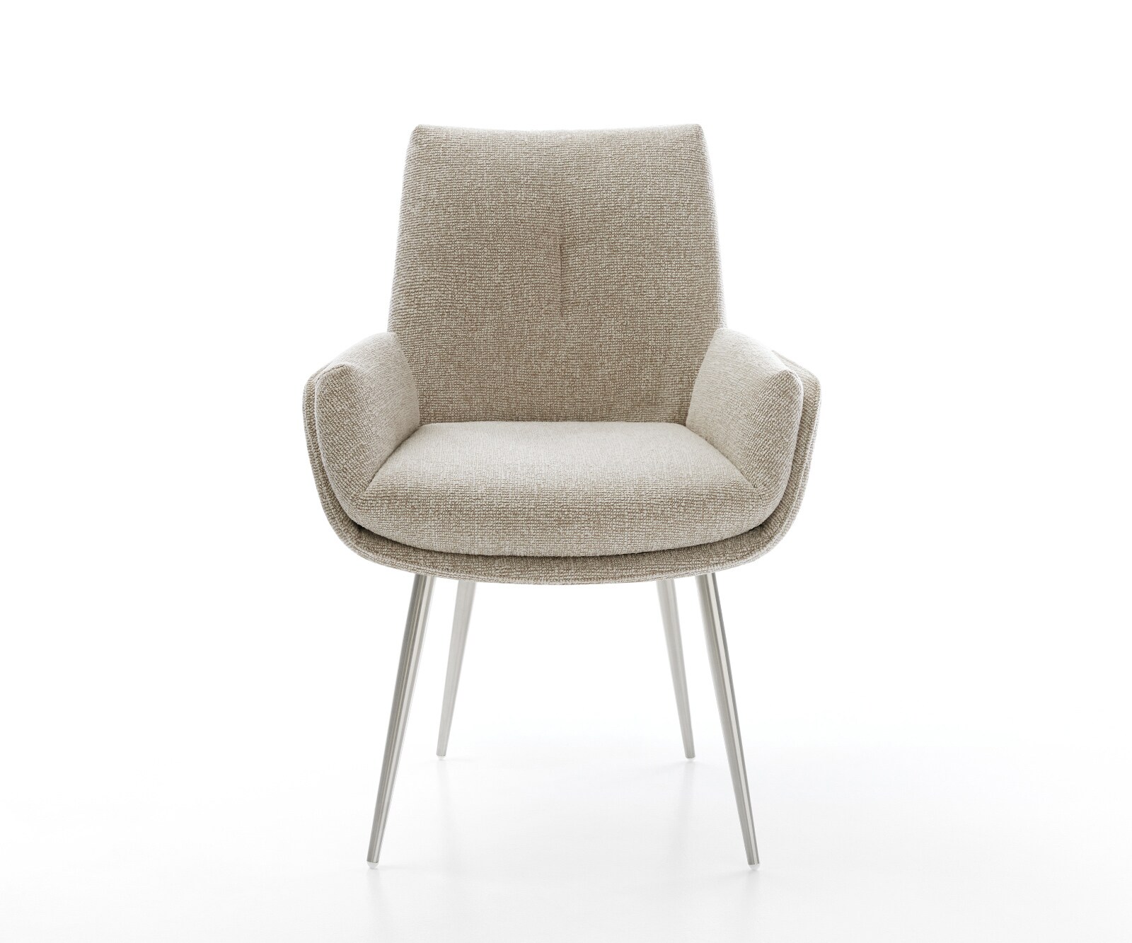 Esszimmerstuhl Clea-Flex Webstoff Soft Beige 4-Fuß konisch Edelstahl 1