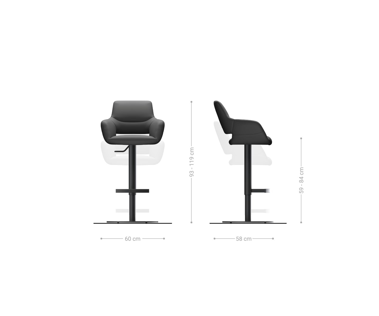 Barstuhl Yago-Flex Bouclé Weiß Drehfuß höhenverstellbar Metall Schwarz drehbar Taschenfederkern 6 Barstuhl Yago-Flex Bouclé Weiß Drehfuß höhenverstellbar Metall Schwarz drehbar Taschenfederkern 6