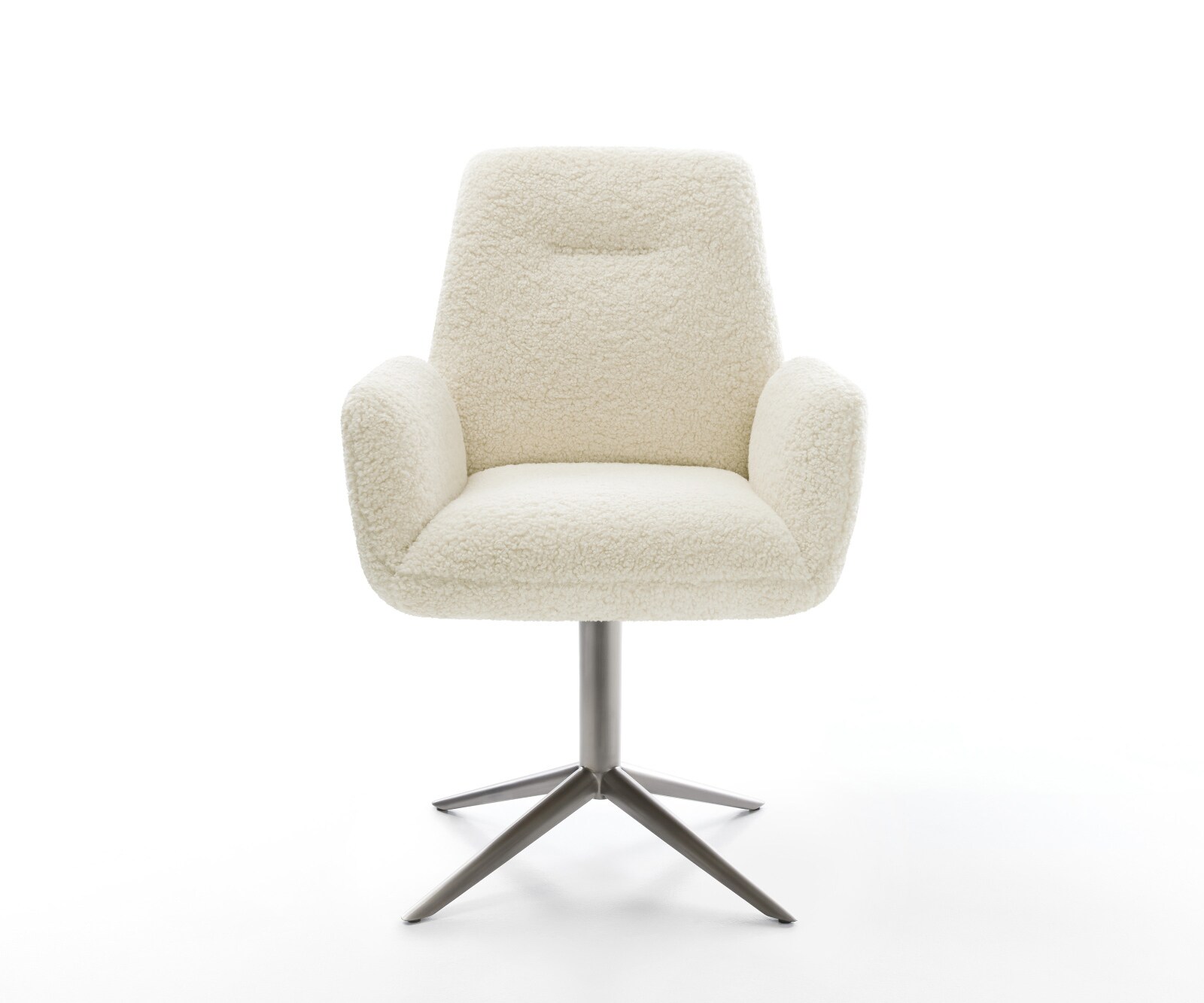Drehstuhl Zoa-Flex Teddystoff Beige Fußkreuz Graphit 360° drehbar Wippfunktion Taschenfederkern 2