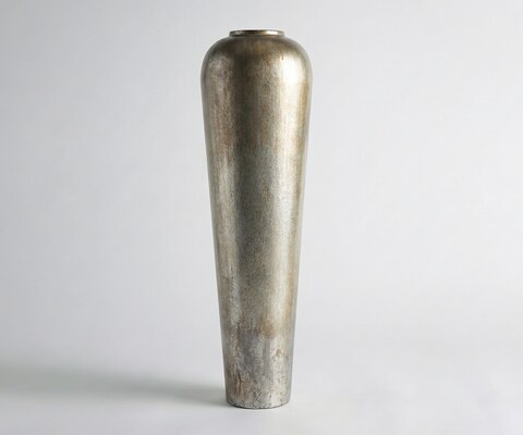 Vase Tavera B29 x T29 x H95 cm Metall Platin Aurum Handgemacht