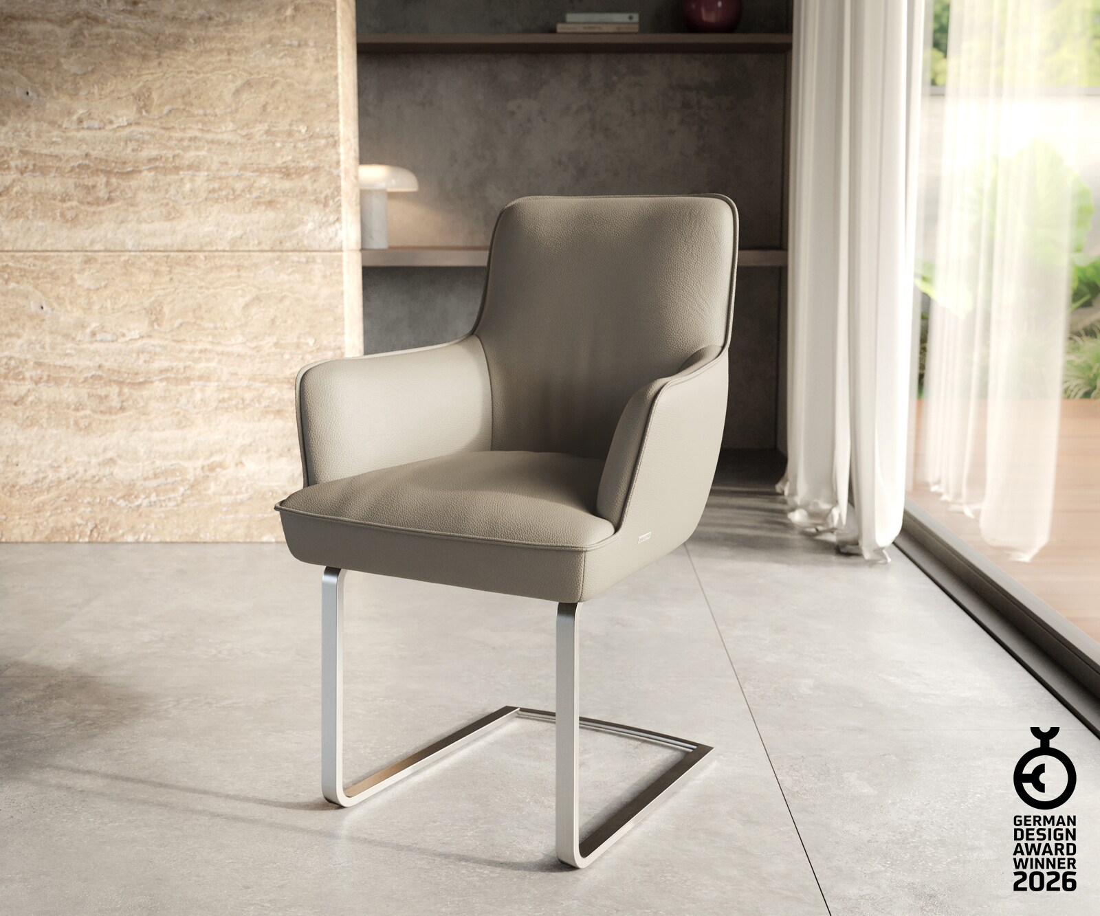 Esstisch Edge 200-300x100 Keramik Laminam®Statuarietto Weiß Kreuzgestell Re günstig online kaufen