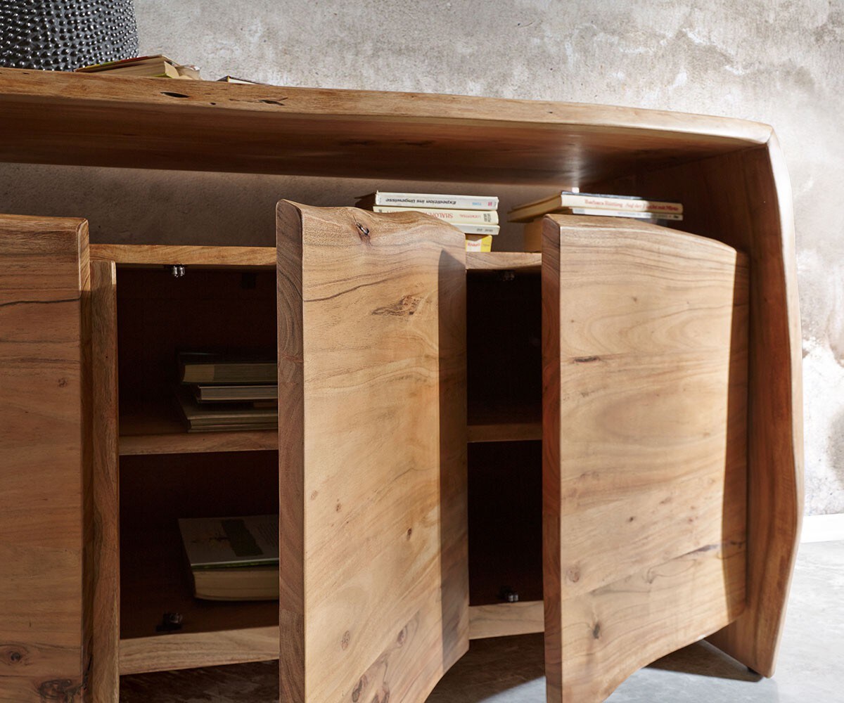 Sideboard Live-Edge 145 cm Akazie Natur 3 Türen 2