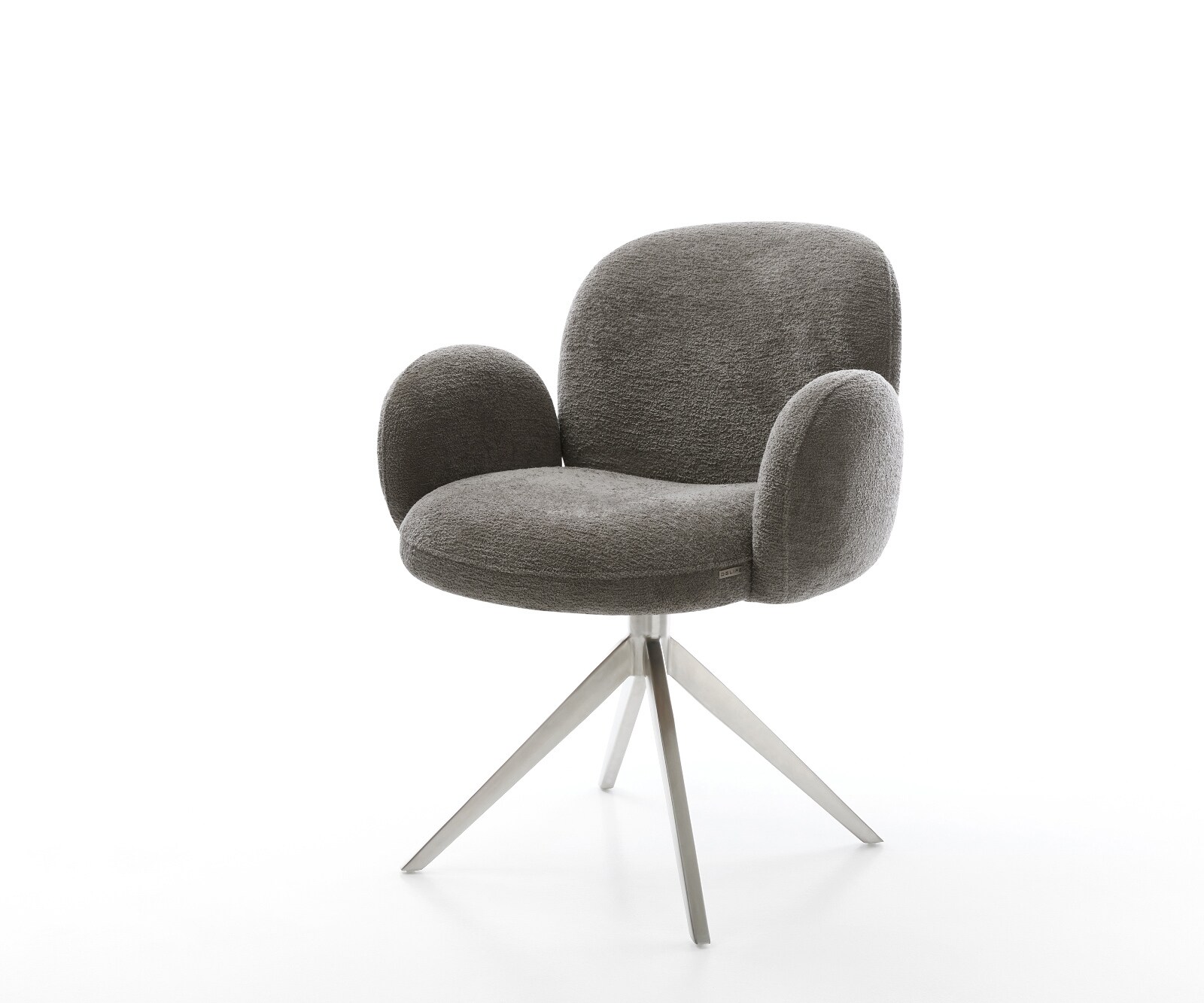 Drehstuhl Nube-Flex mit Armlehnen Bouclé Soft Schlamm Kreuzgestell breit Ed günstig online kaufen