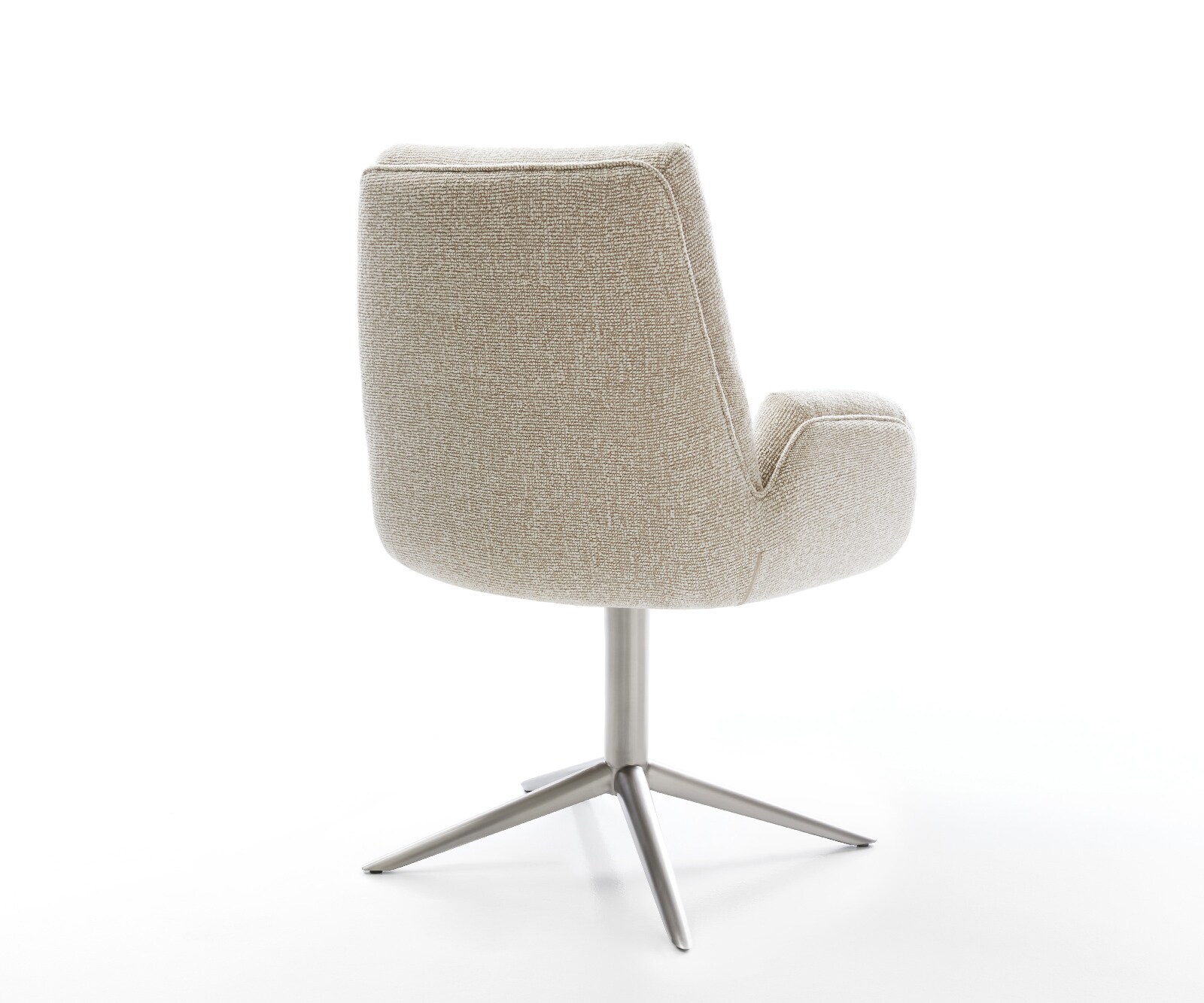 Drehstuhl Clea-Flex Webstoff Soft Beige Fußkreuz Edelstahl 360° drehbar Wippfunktion 4