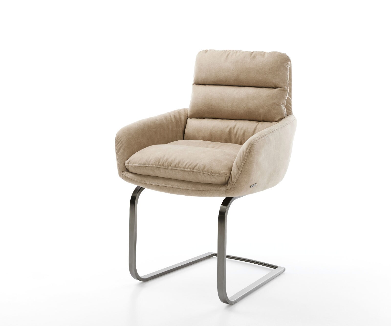 Freischwinger Abelia-Flex mit Armlehnen Mikrofaser Beige Vintage Freischwin günstig online kaufen