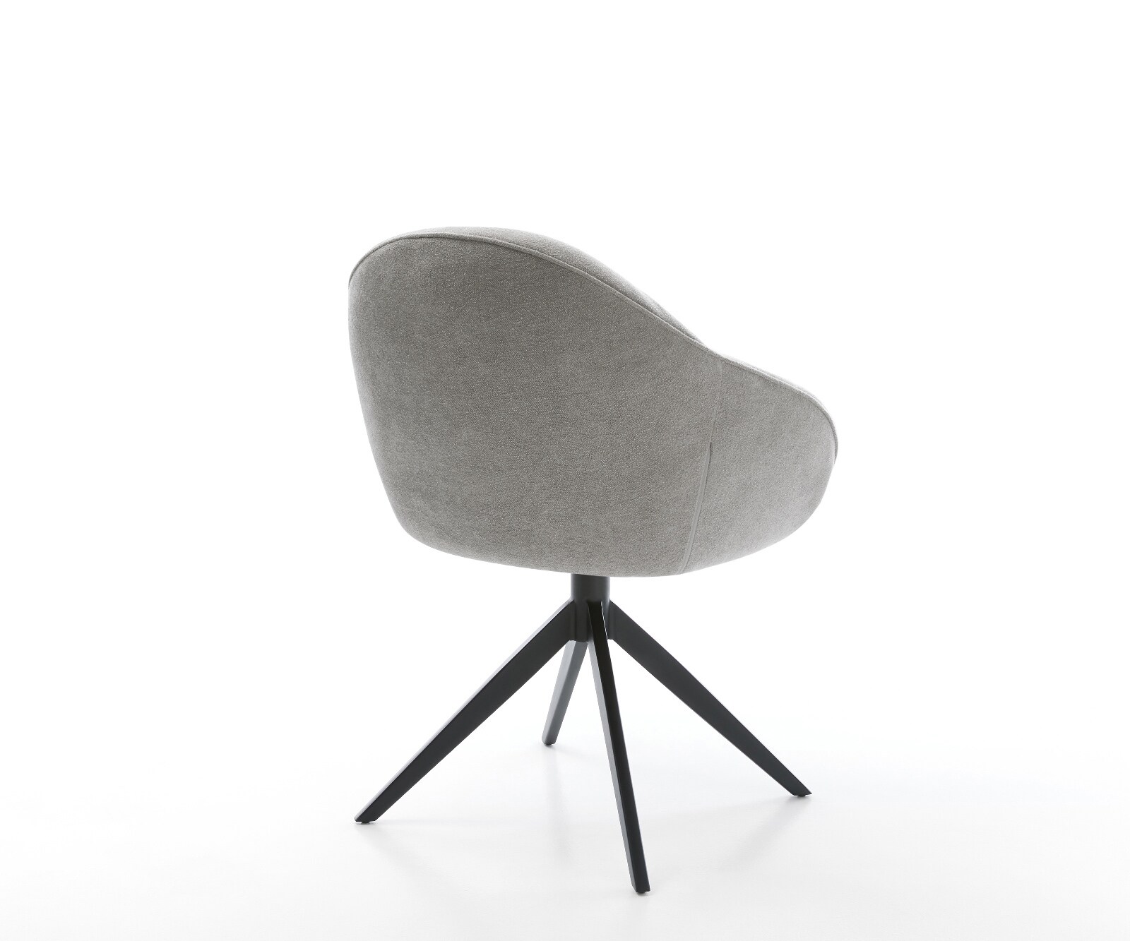 Drehstuhl Gaio-Flex Strukturstoff Soft Grau Kreuzgestell breit Schwarz 360° drehbar Wippfunktion 4