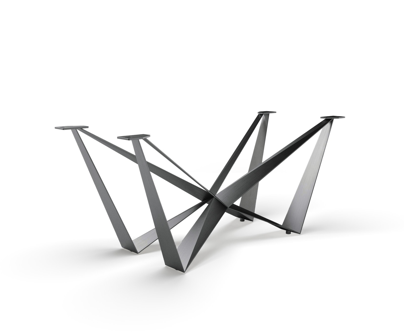 Tischgestell Spider Edelstahl Graphit für Tischplatten ab 200 cm