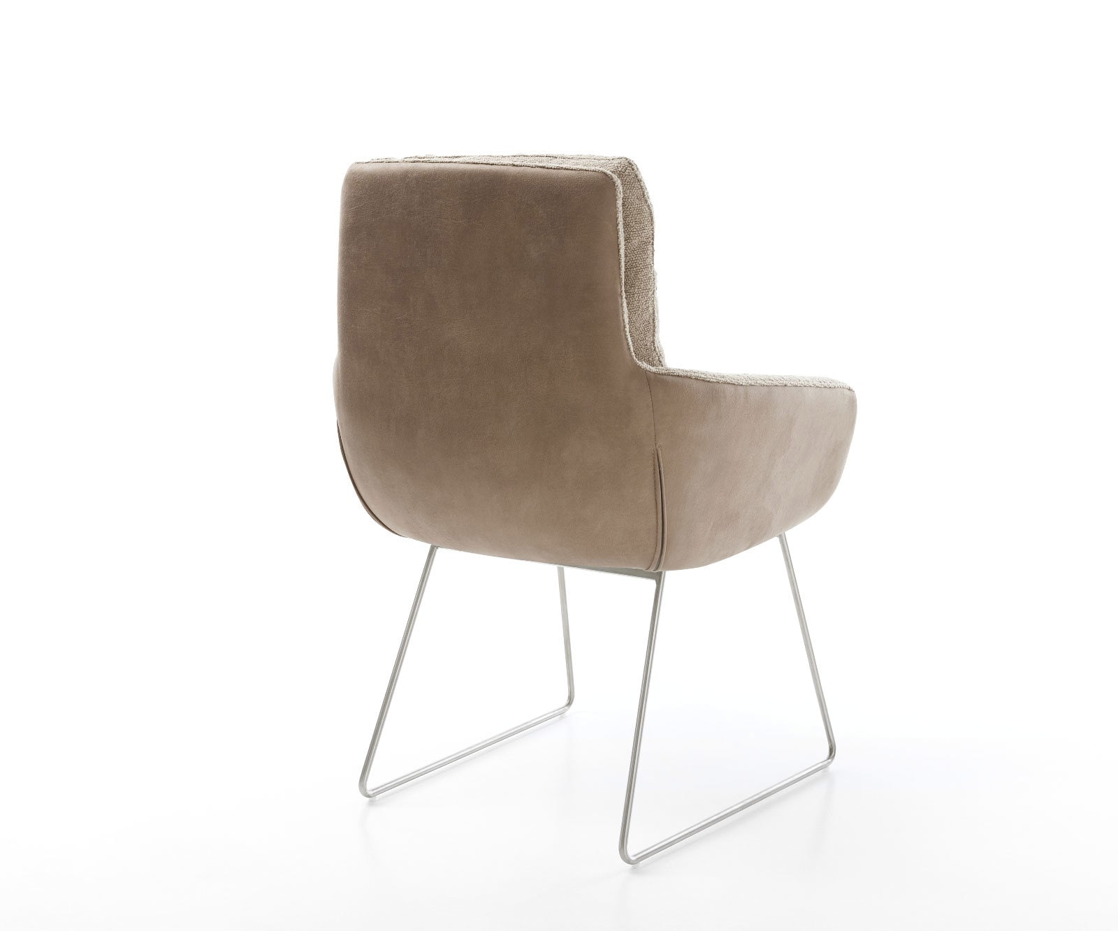 Esszimmerstuhl Abelia-Flex mit Armlehnen Materialmix Schlamm Kufengestell Edelstahl 4 Esszimmerstuhl Abelia-Flex mit Armlehnen Materialmix Schlamm Kufengestell Edelstahl 4