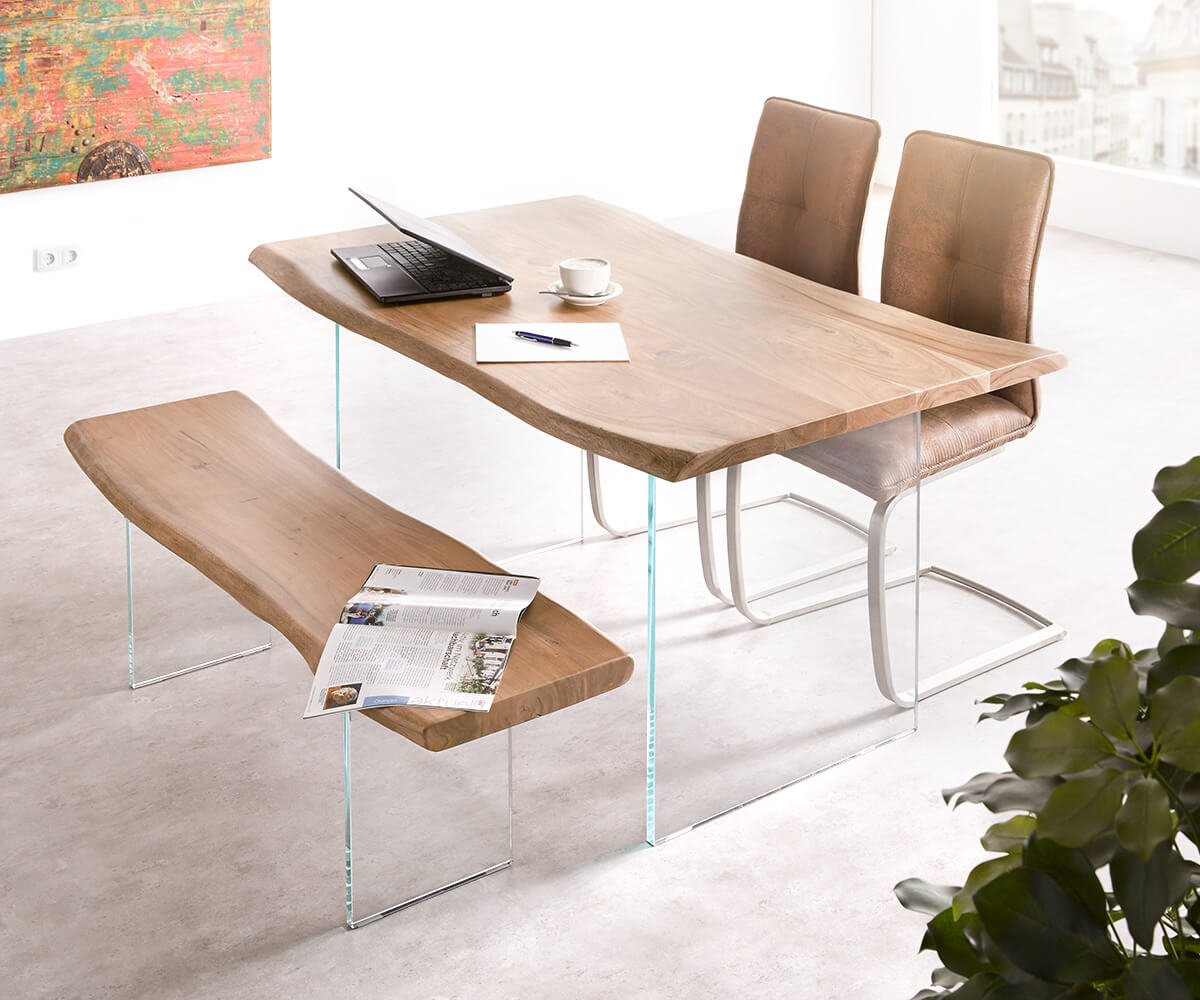 Esstischplatte Edge 140x90cm Akazie Natur Live-Edge 4