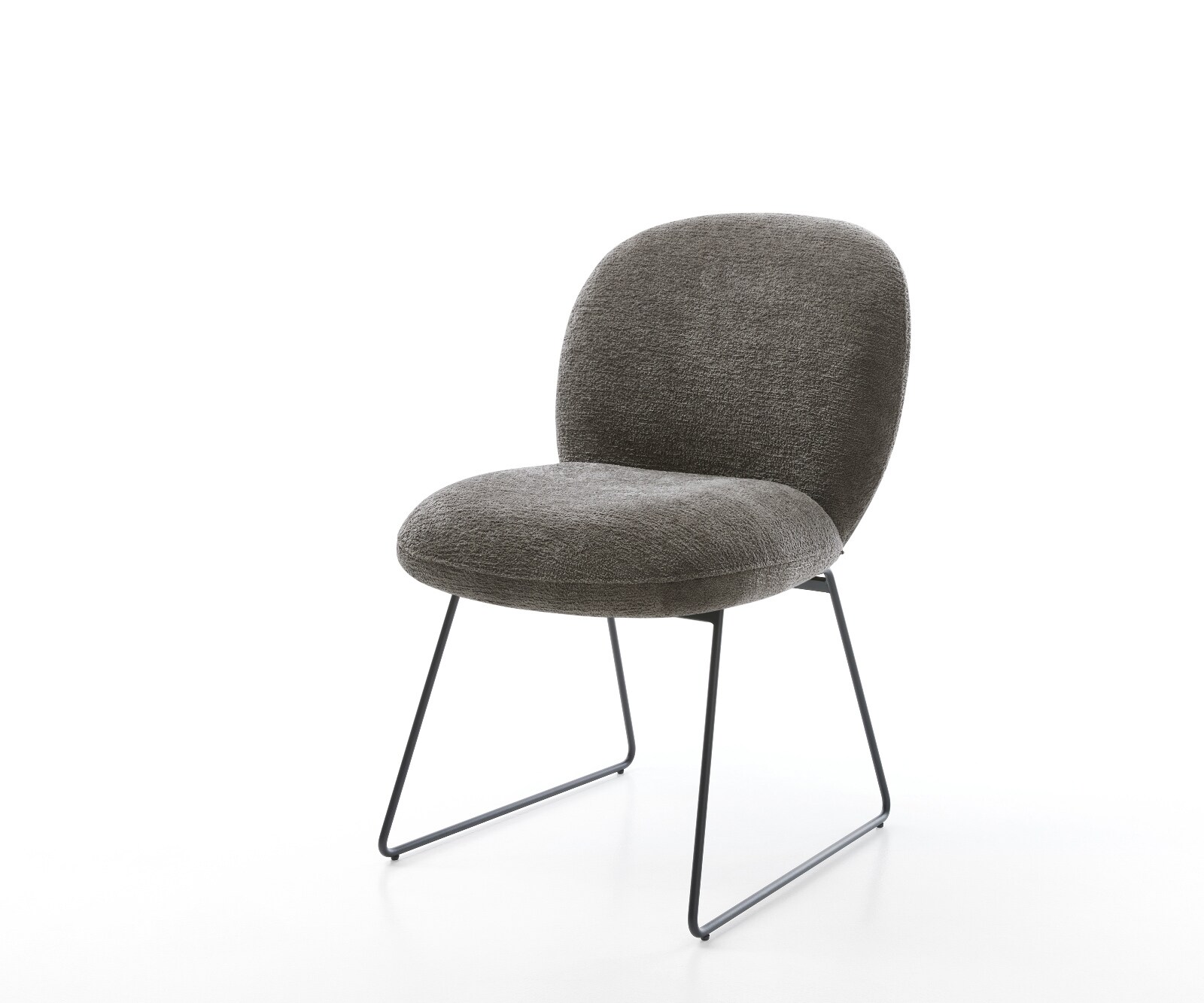 Esszimmerstuhl Nube-Flex Bouclé Soft Schlamm Kufengestell Schwarz Taschenfederkern 1