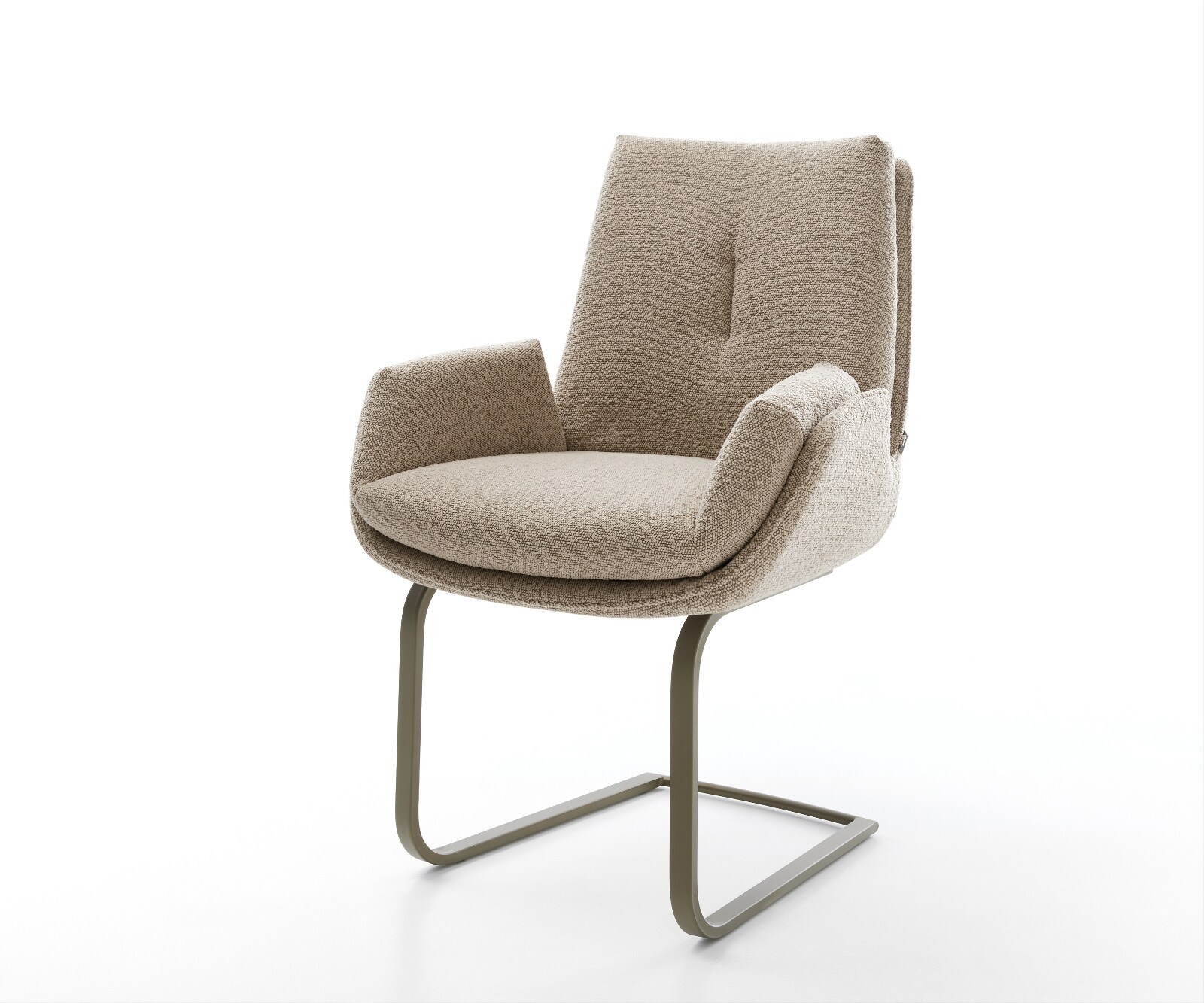 Freischwinger Clea-Flex Bouclé Schlamm Freischwinger flach Effektfinish Titan