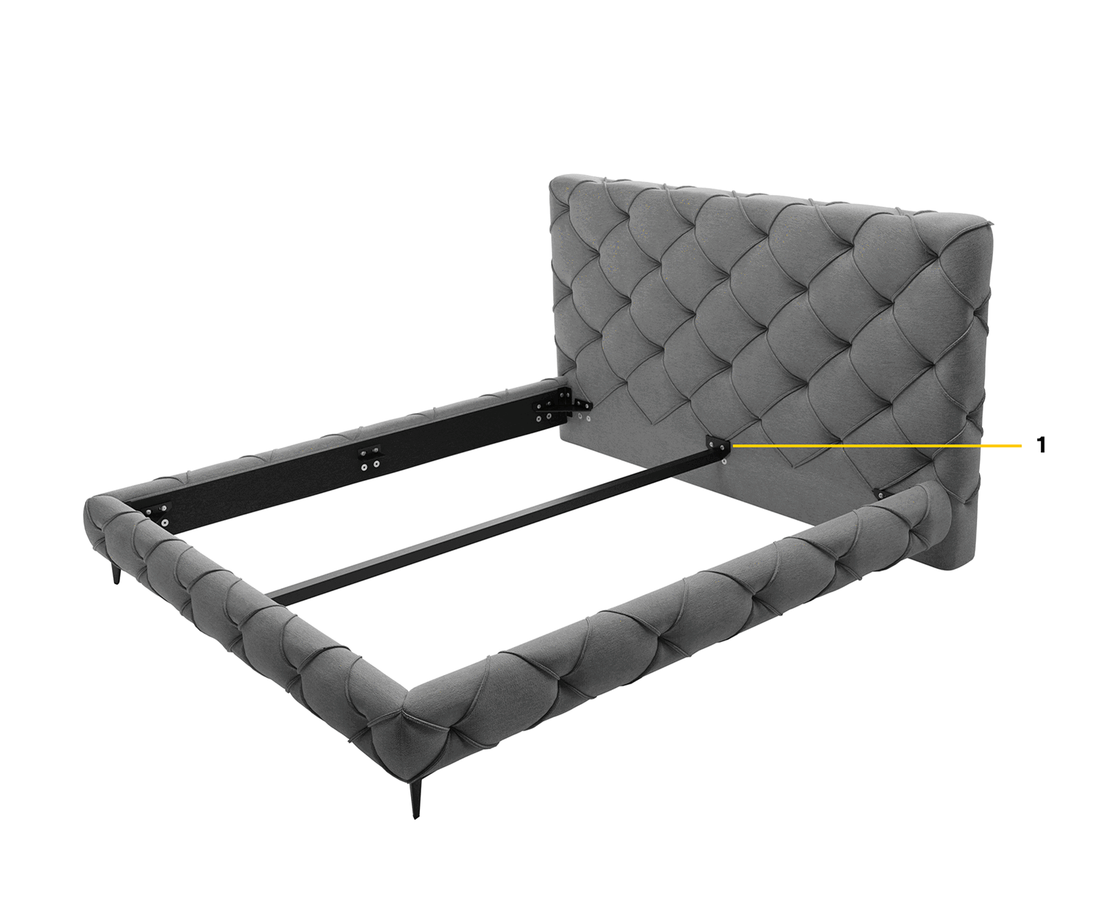 Polsterbettgestell Nayara 140x200 cm Bouclé Creme-Weiß 6