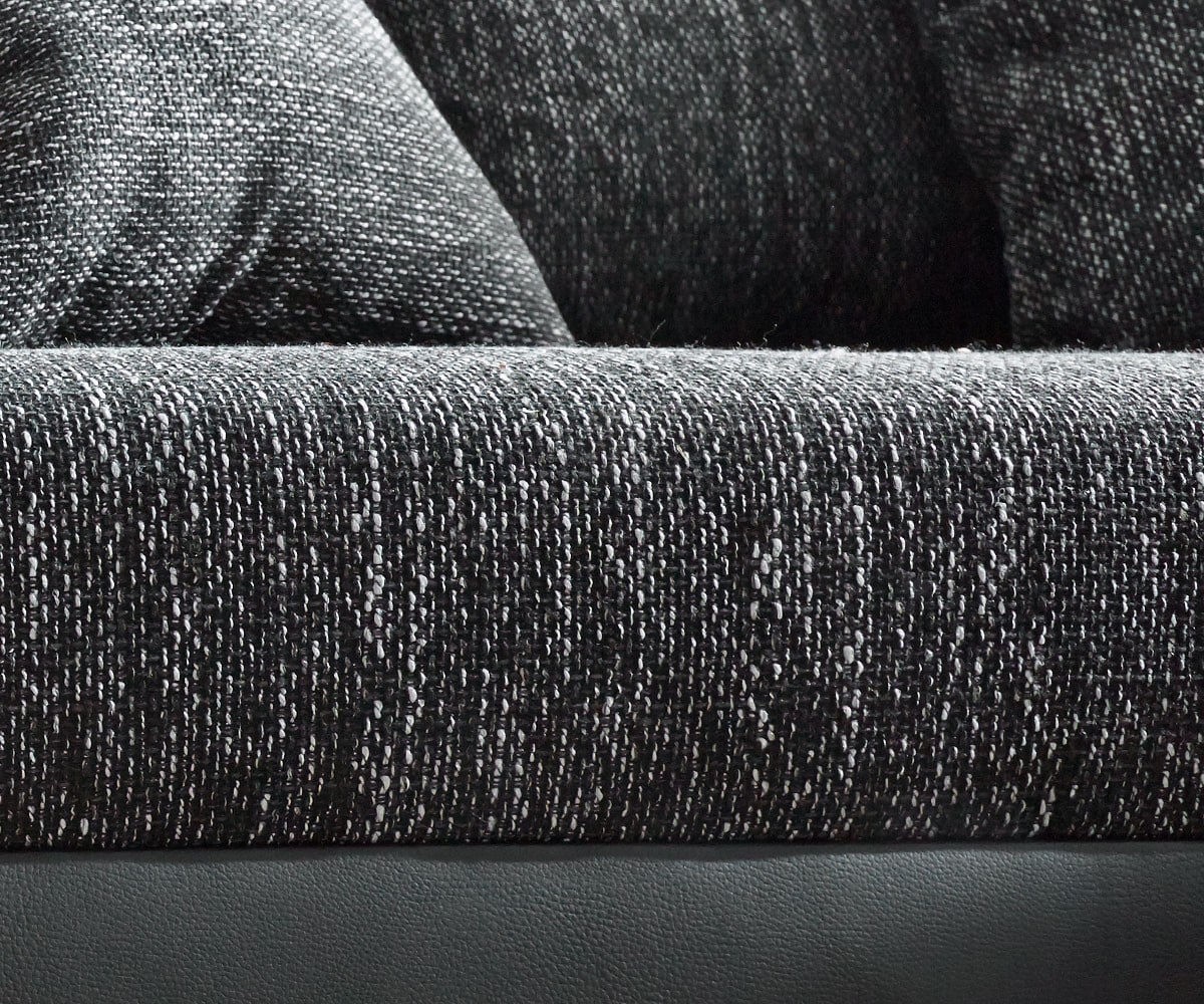 Ecksofa Clovis Schwarz modular Hocker Armlehne Ottomane Rechts 5