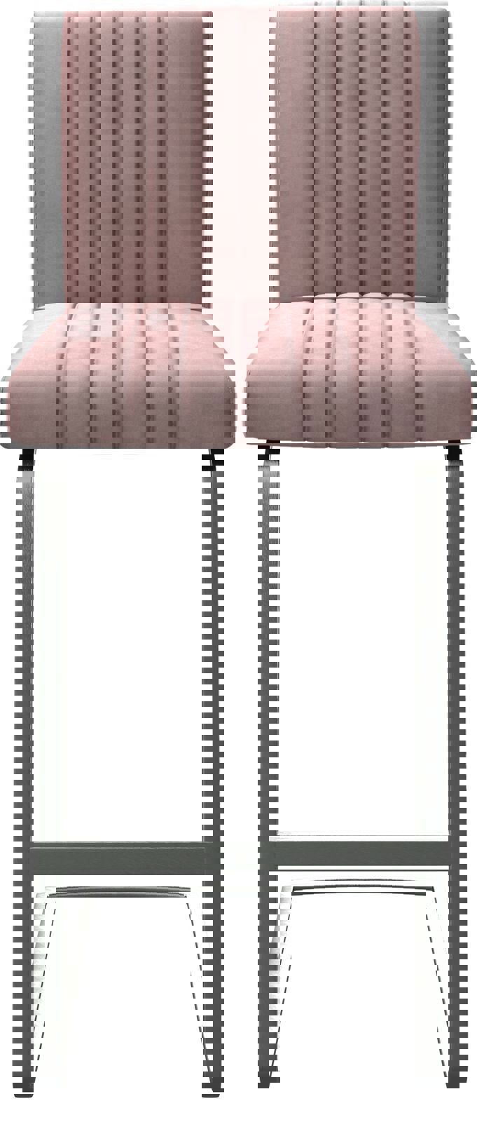 Barstuhl Luiga-Flex Samt Rosé Freischwinger flach Edelstahl 3