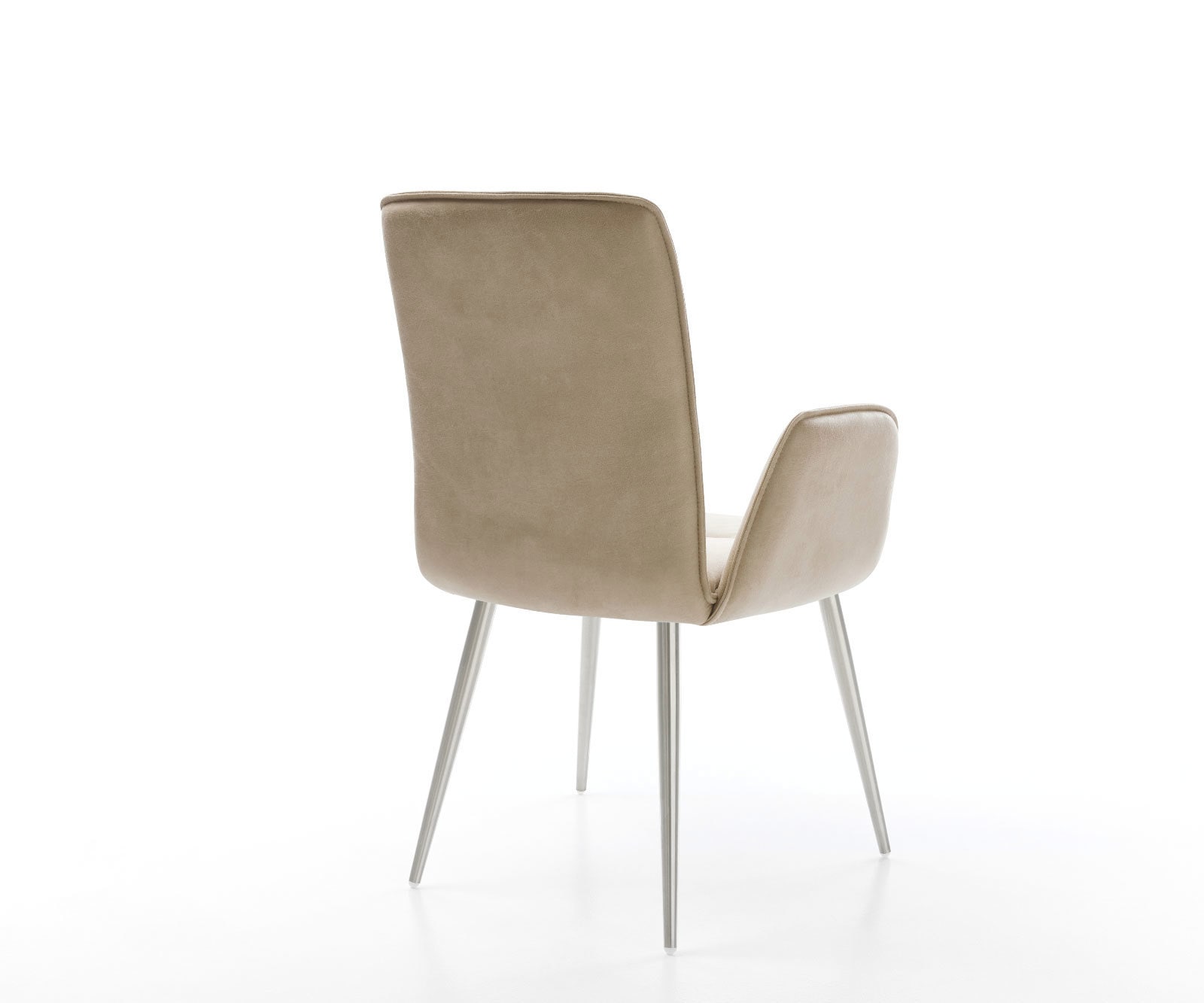 Esszimmerstuhl Vinja-Flex Mikrofaser Beige Vintage 4-Fuß konisch Edelstahl 4 Esszimmerstuhl Vinja-Flex Mikrofaser Beige Vintage 4-Fuß konisch Edelstahl 4