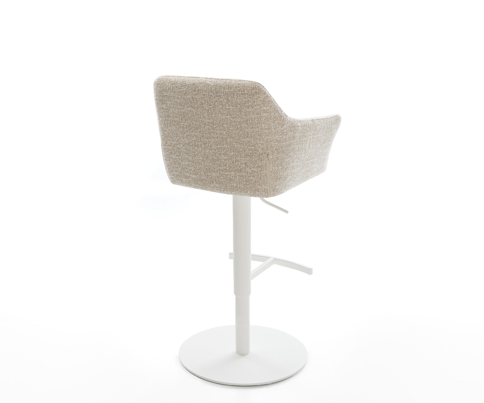 Barstuhl Yulo-Flex Webstoff Soft Beige Drehfuß höhenverstellbar Metall Weiß 5