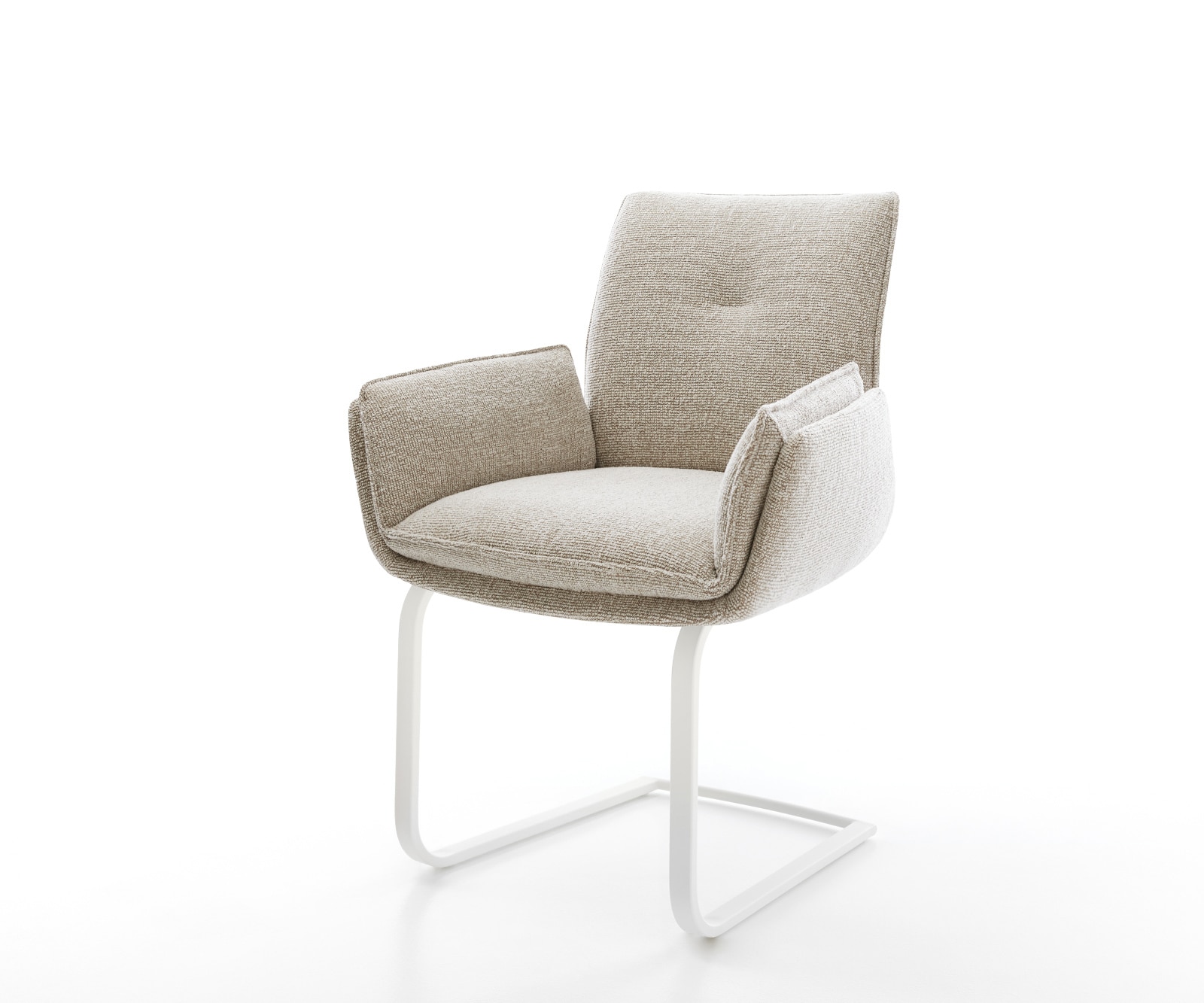 Freischwinger Nela-Flex Webstoff Soft Beige Freischwinger flach Weiß