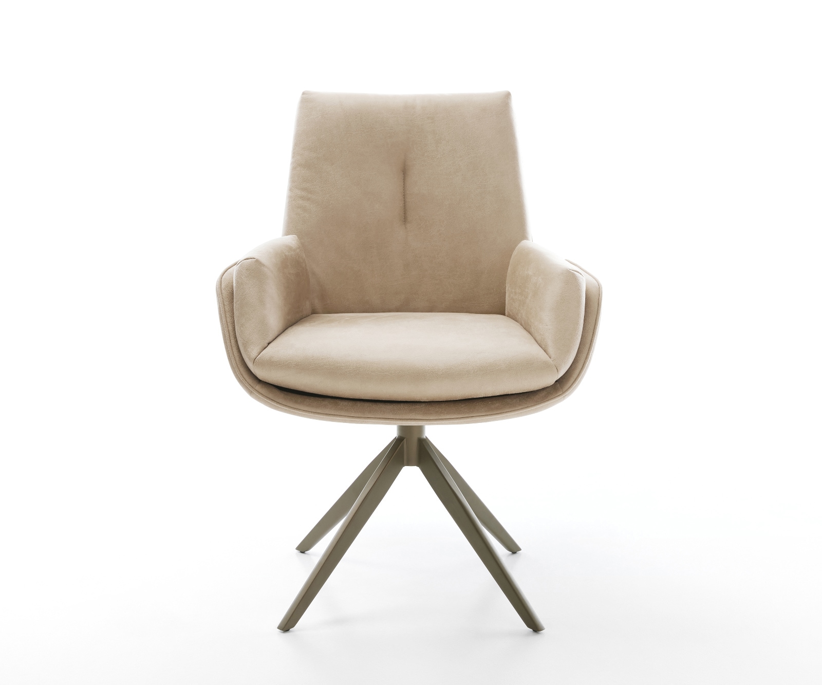 Drehstuhl Clea-Flex Mikrofaser Beige Vintage Kreuzgestell breit Effektfinish Titan 360° drehbar Wippfunktion 2