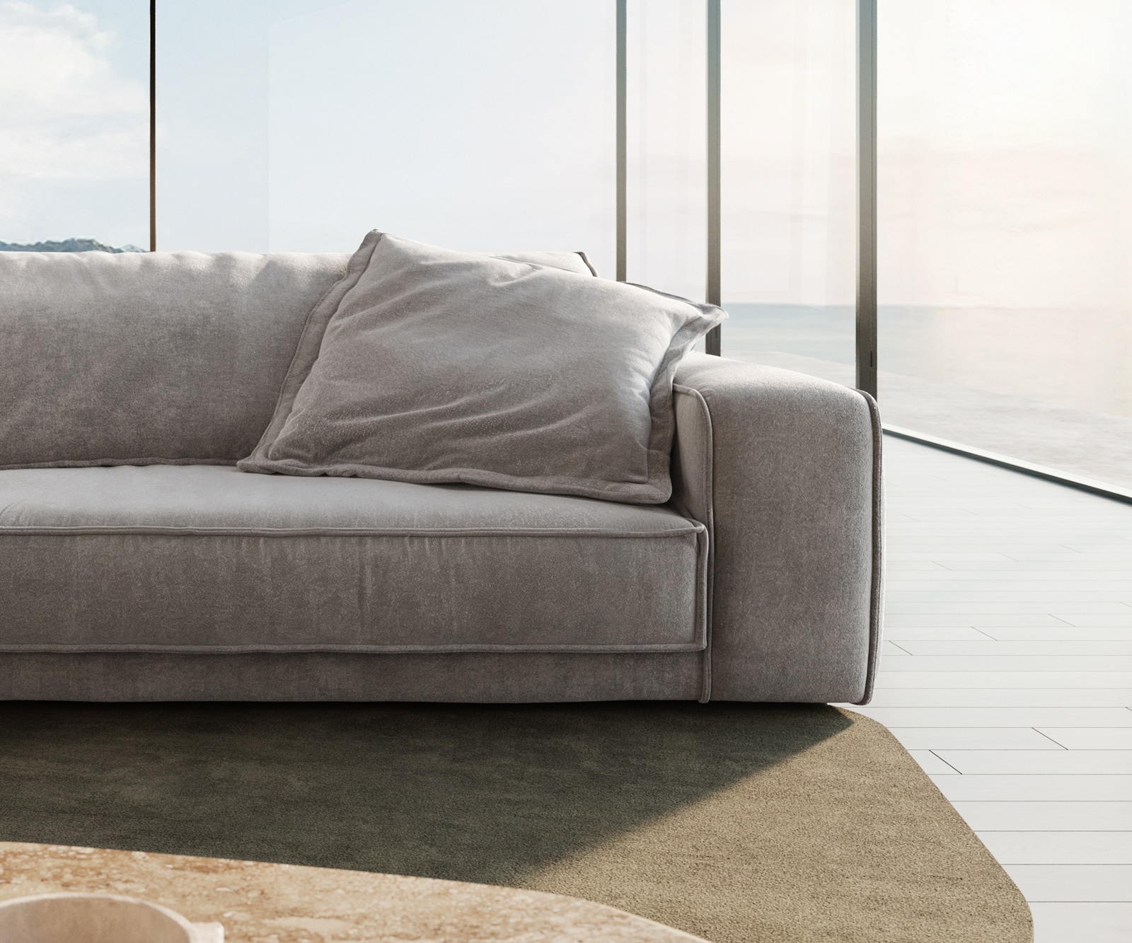 Big-Sofa Snoosh 400x150 cm Strukturstoff Soft Grau Recamiere links 4 Big-Sofa Snoosh 400x150 cm Strukturstoff Soft Grau Recamiere links 4
