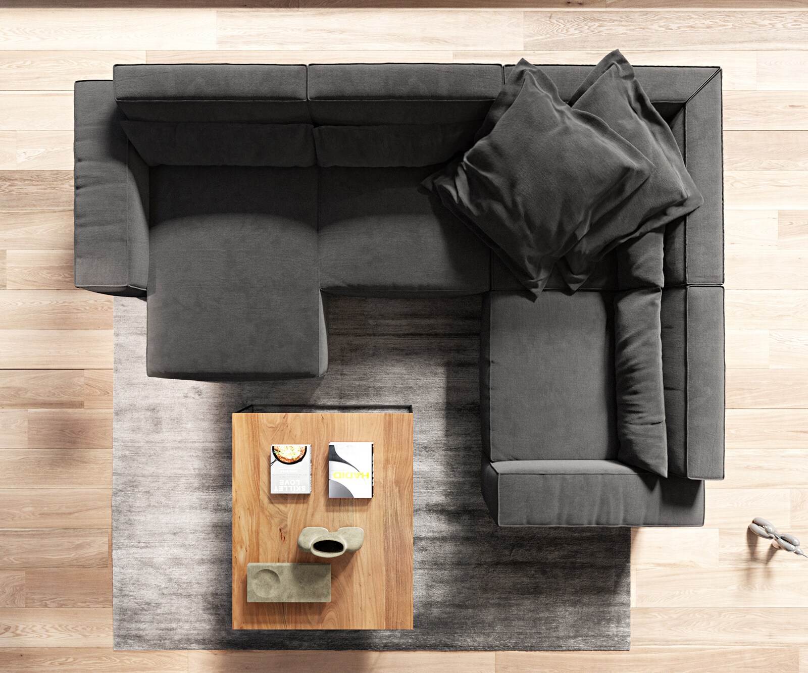 Wohnlandschaft Sirpio 300x200 cm Mikrofaser Schwarz Recamiere variabel 7