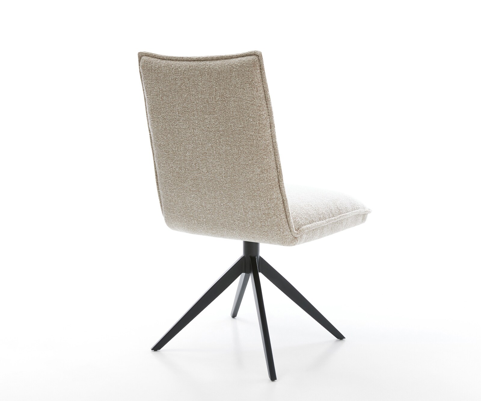 Drehstuhl Lelio-Flex Webstoff Soft Beige Kreuzgestell breit Schwarz 360° drehbar Wippfunktion Taschenfederkern 5