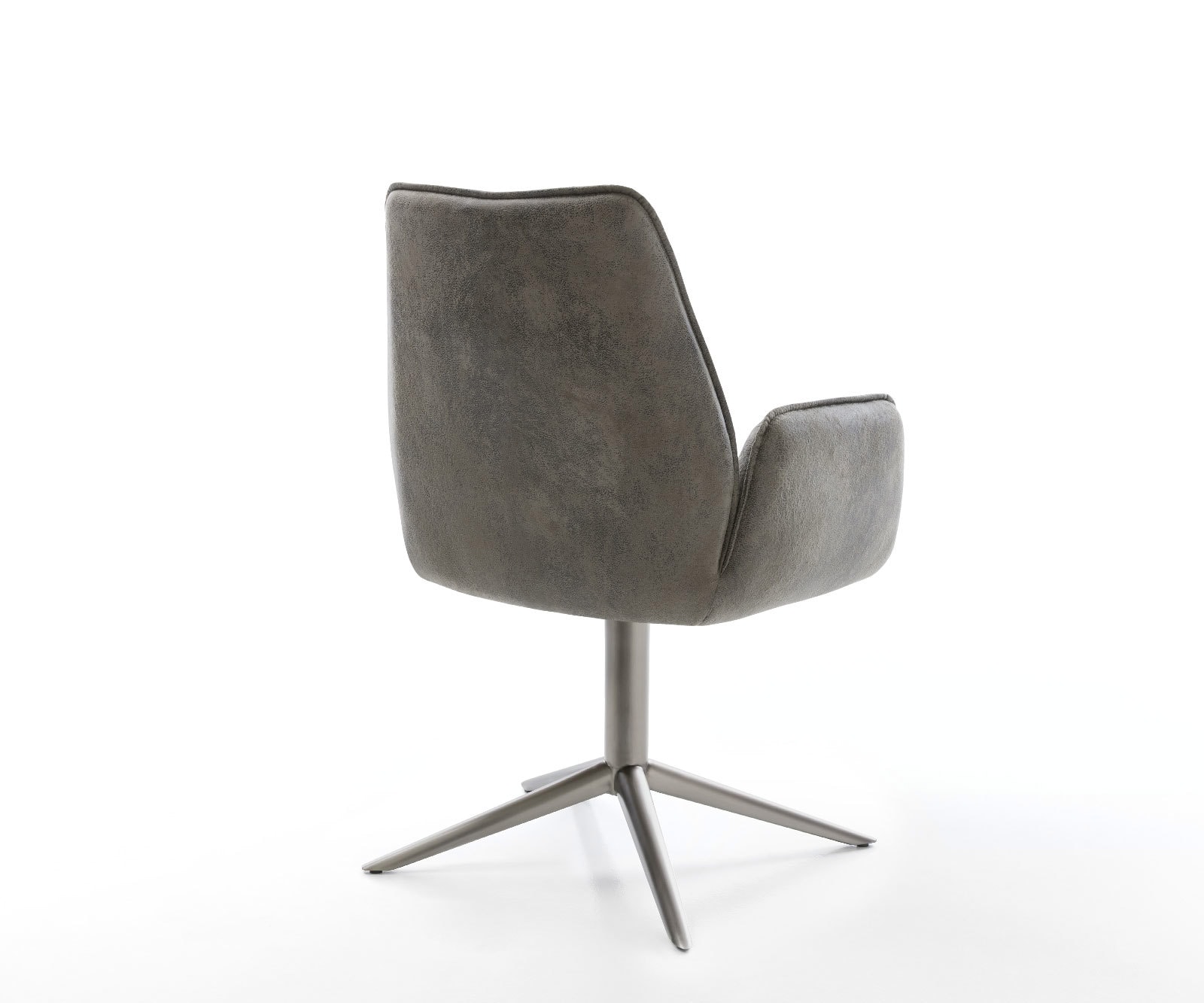 Drehstuhl Zoa-Flex Mikrofaser Grau Antik Fußkreuz Graphit 360° drehbar Wippfunktion Taschenfederkern 5