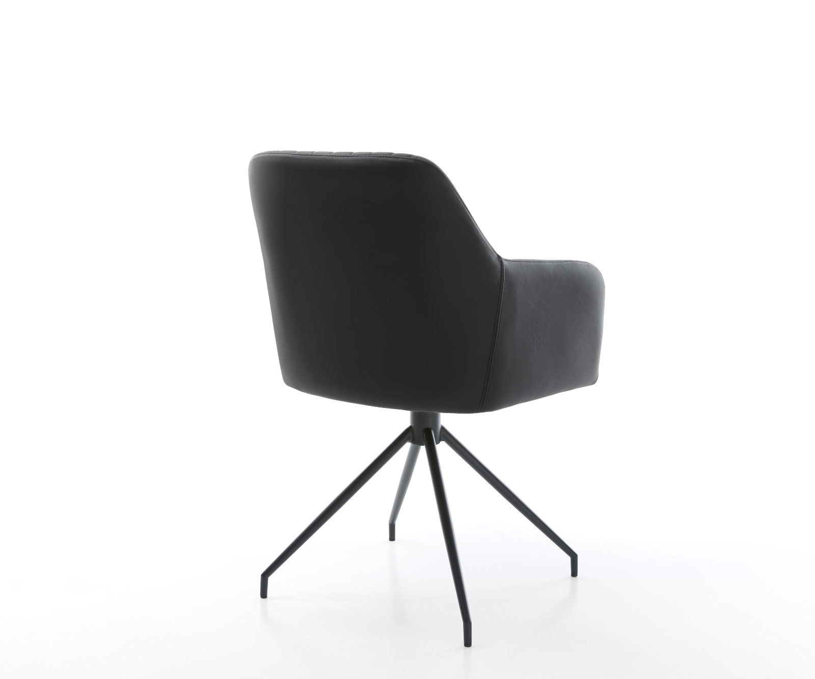 Esszimmerstuhl Greg-Flex Echt-Leder Schwarz Kreuzgestell konisch Schwarz Taschenfederkern 4 Esszimmerstuhl Greg-Flex Echt-Leder Schwarz Kreuzgestell konisch Schwarz Taschenfederkern 4