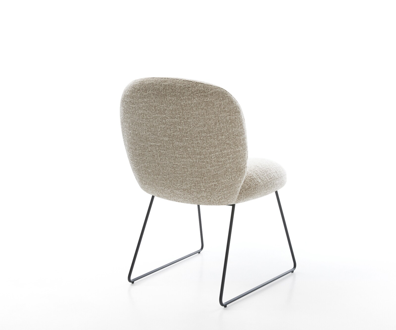 Esszimmerstuhl Nube-Flex Webstoff Soft Beige Kufengestell Schwarz Taschenfederkern 5