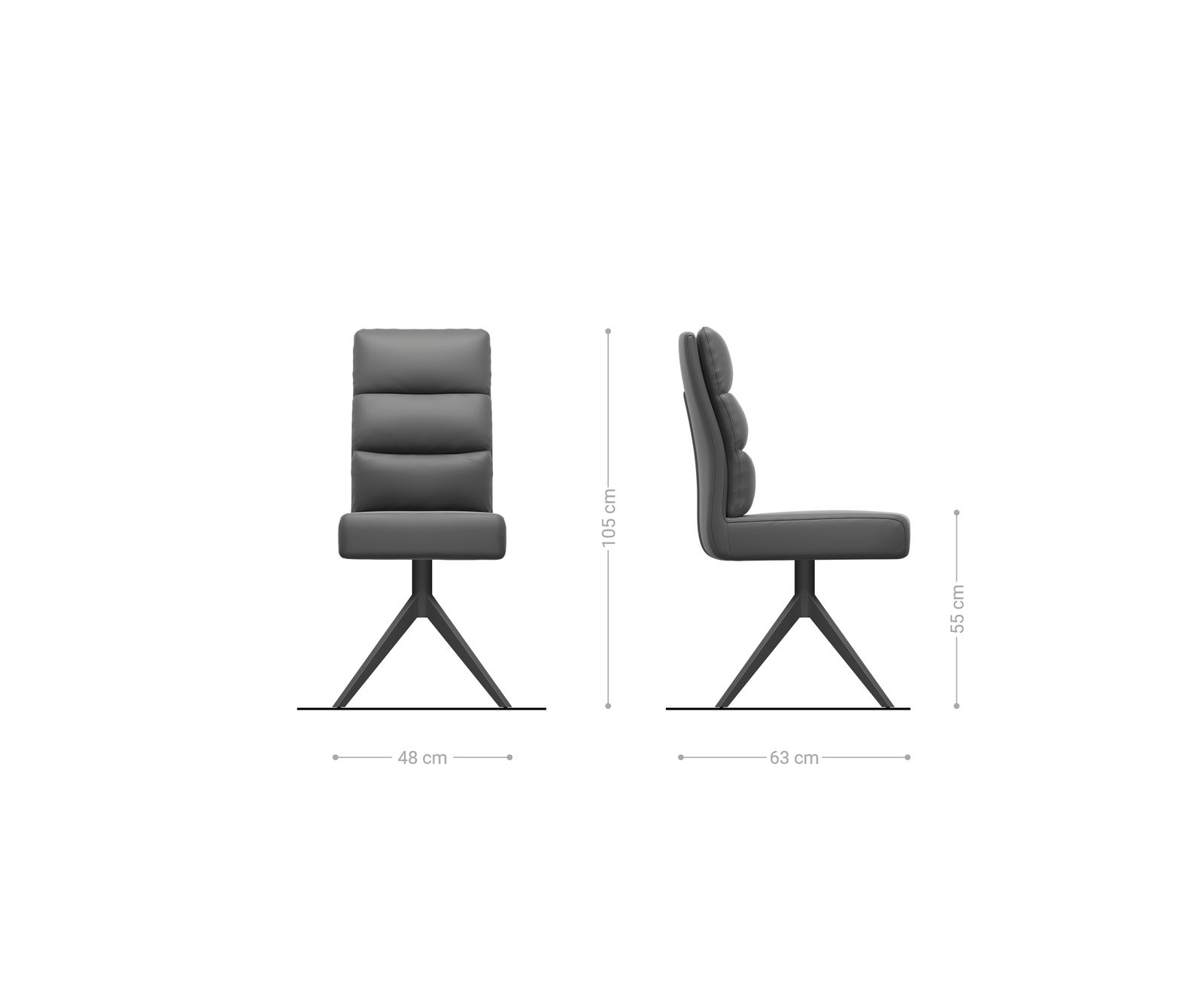 Drehstuhl Pela-Flex Bouclé Soft Beige Kreuzgestell breit Schwarz 360° drehbar Wippfunktion Taschenfederkern 5