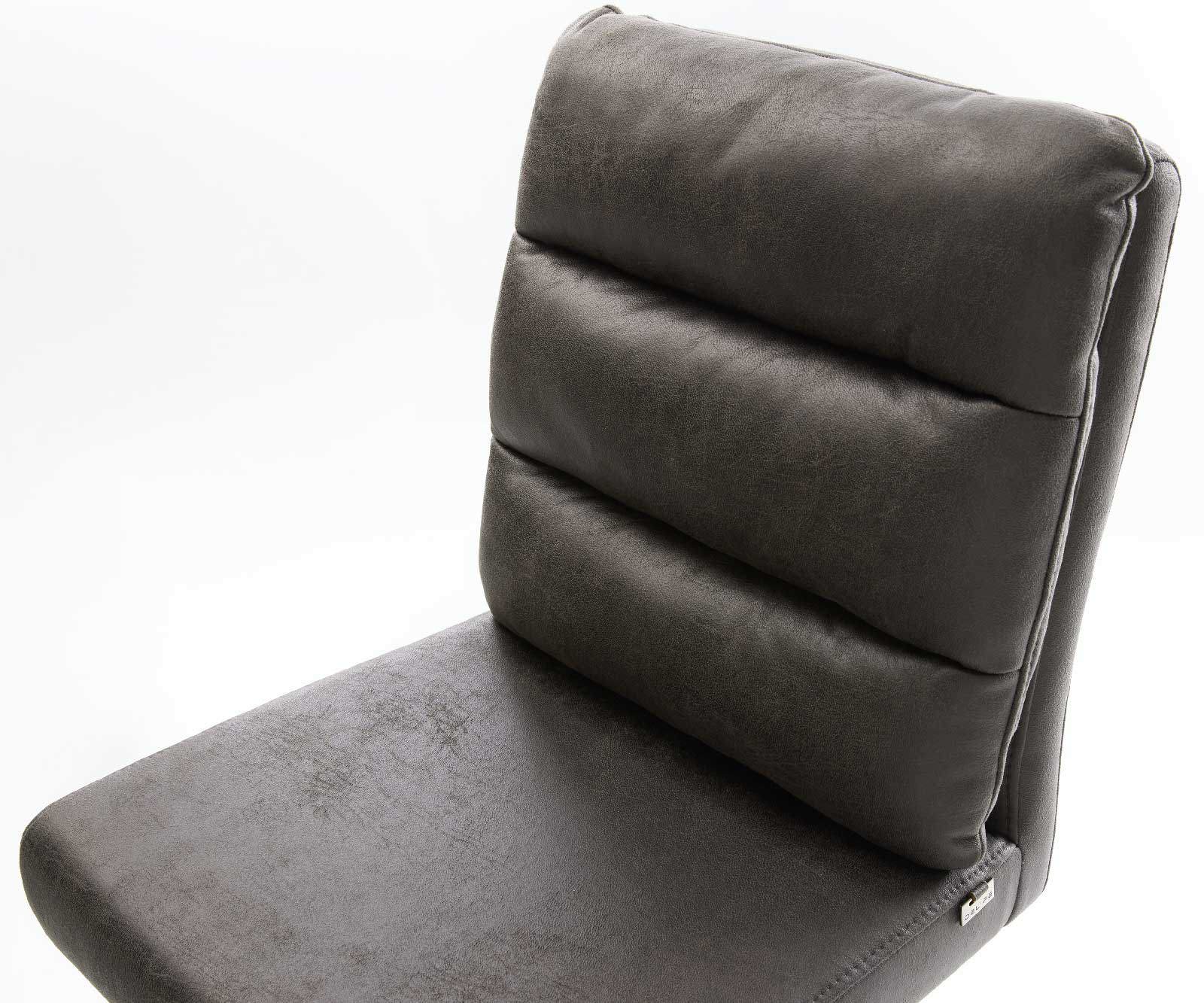 Barstuhl Pela-Flex Vintage Anthrazit Kufengestell Edelstahl 4