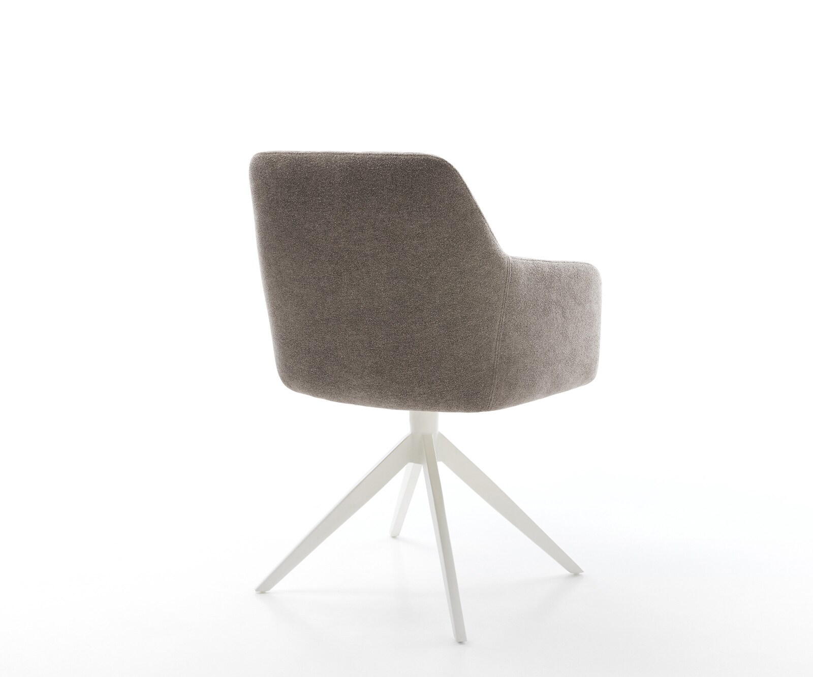 Drehstuhl Greg-Flex Strukturstoff Soft Taupe Kreuzgestell breit Weiß 360° drehbar Wippfunktion Taschenfederkern 5