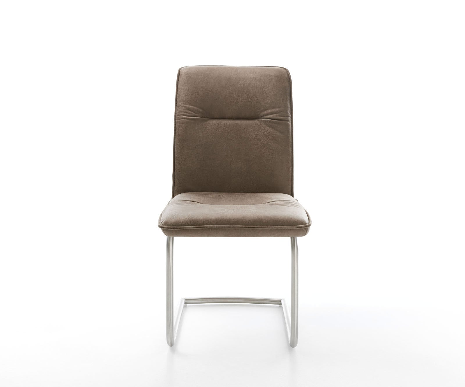 Freischwinger Vinjo-Flex Mikrofaser Taupe Vintage Freischwinger rund Edelstahl 1 Freischwinger Vinjo-Flex Mikrofaser Taupe Vintage Freischwinger rund Edelstahl 1