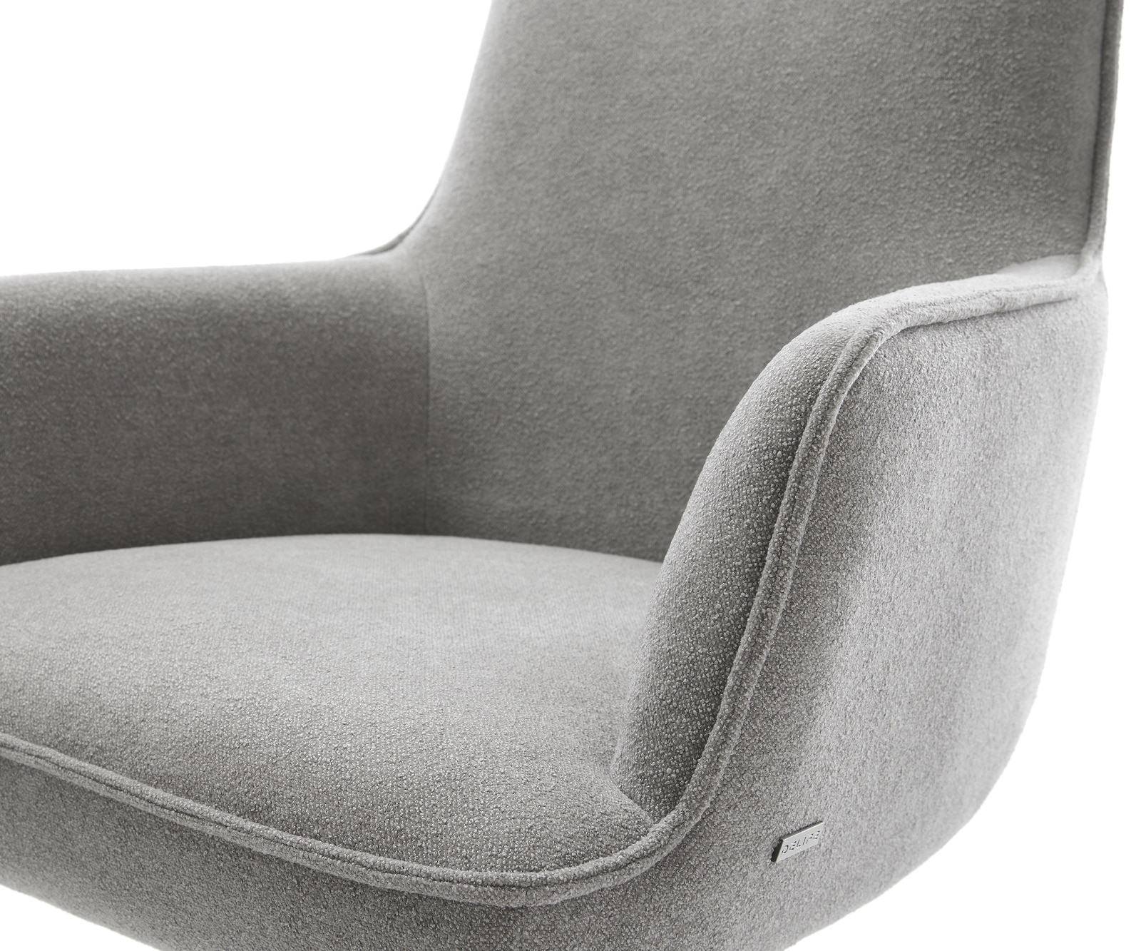 Freischwinger Heira-Flex mit Armlehnen Strukturstoff Soft Grau Freischwinger flach Schwarz Taschenfederkern 4