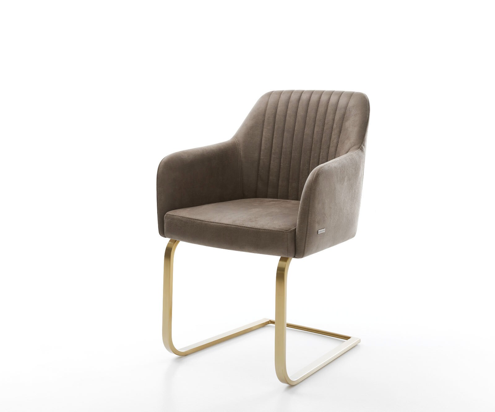 Freischwinger Greg-Flex Mikrofaser Taupe Vintage Freischwinger flach Gold T günstig online kaufen