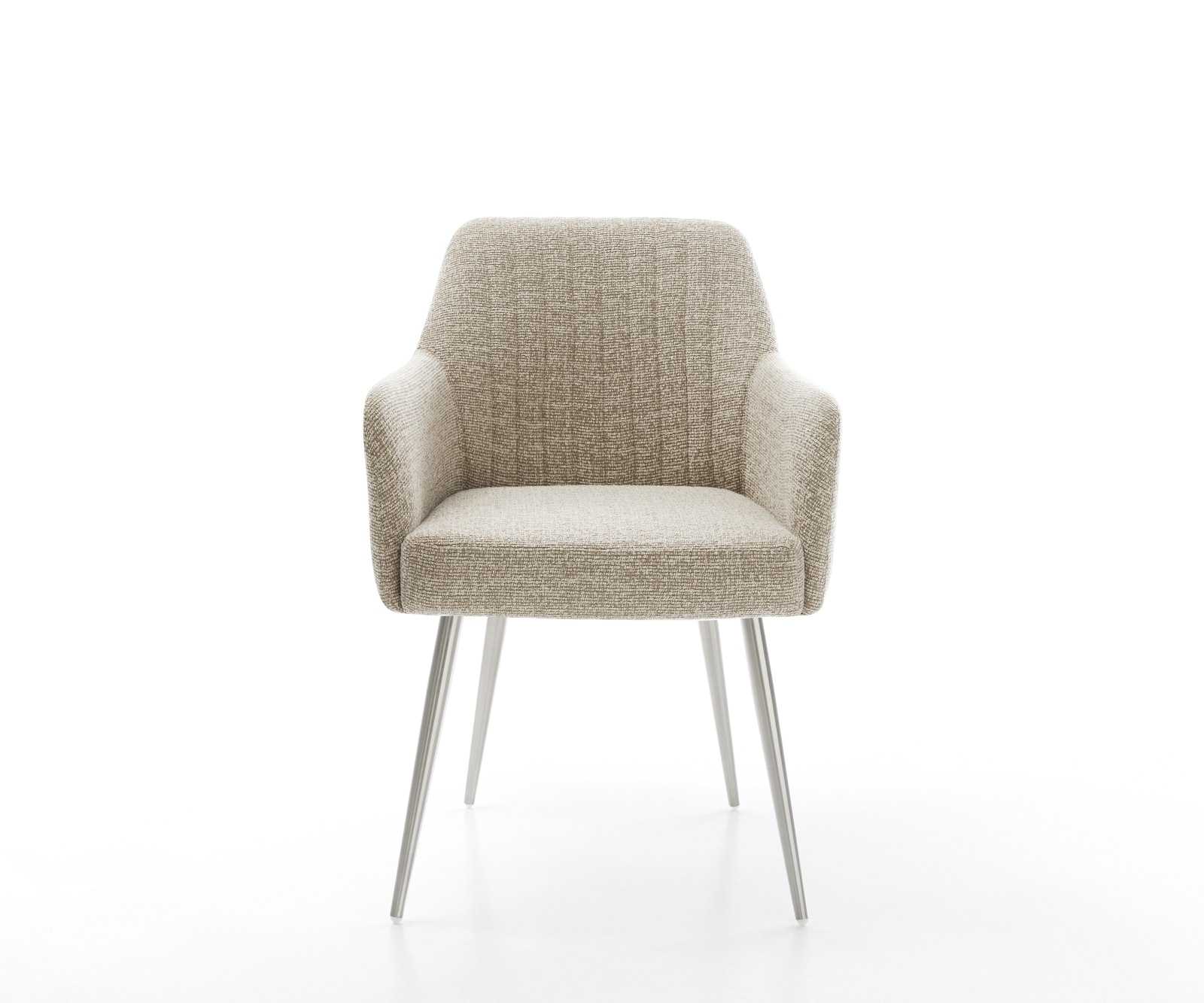 Esszimmerstuhl Greg-Flex Webstoff Soft Beige 4-Fuß konisch Edelstahl Taschenfederkern 2