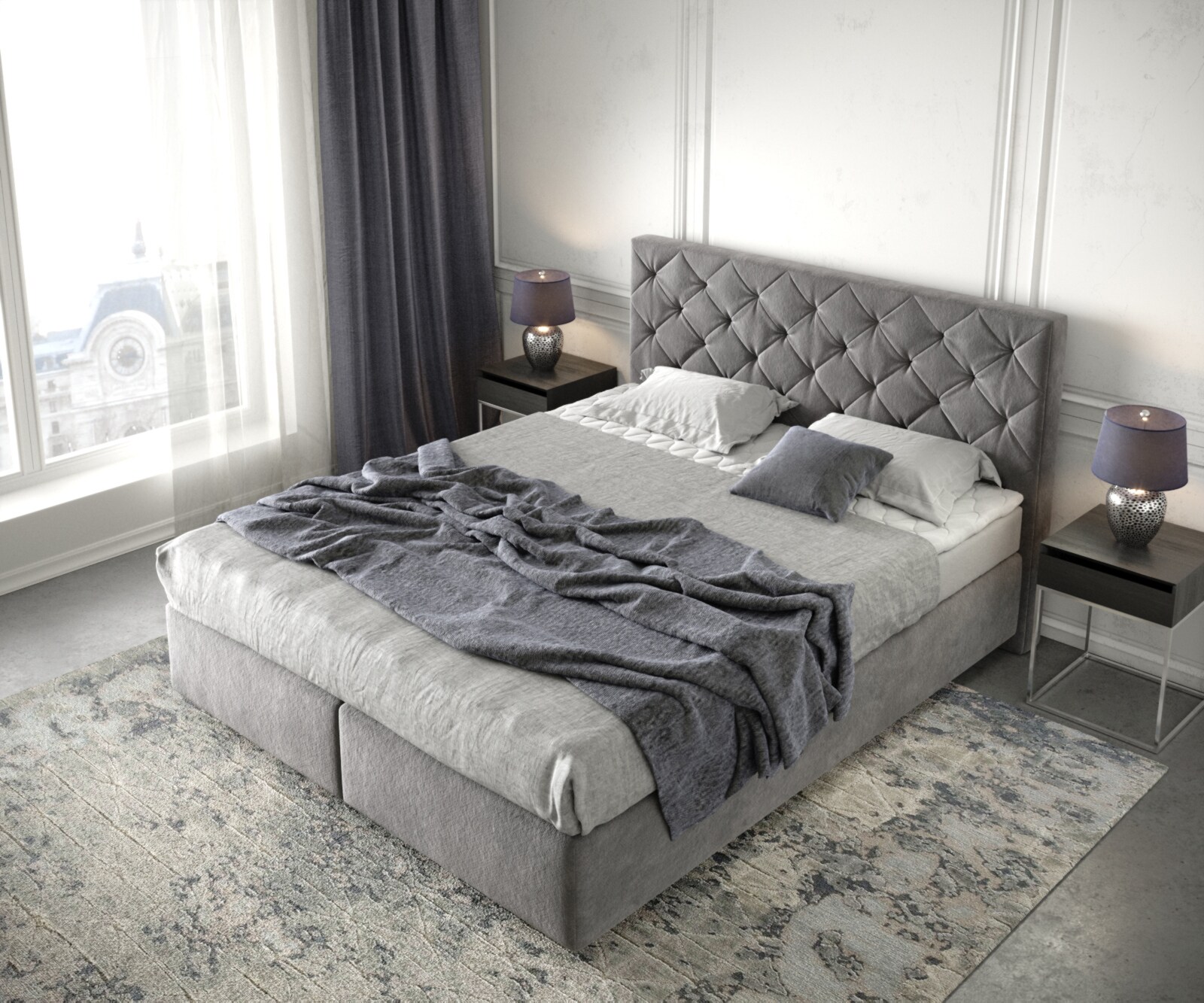 Boxspringbett Dream-Great 160x200 cm Mikrofaser Taupe mit Matratze und Topper 3