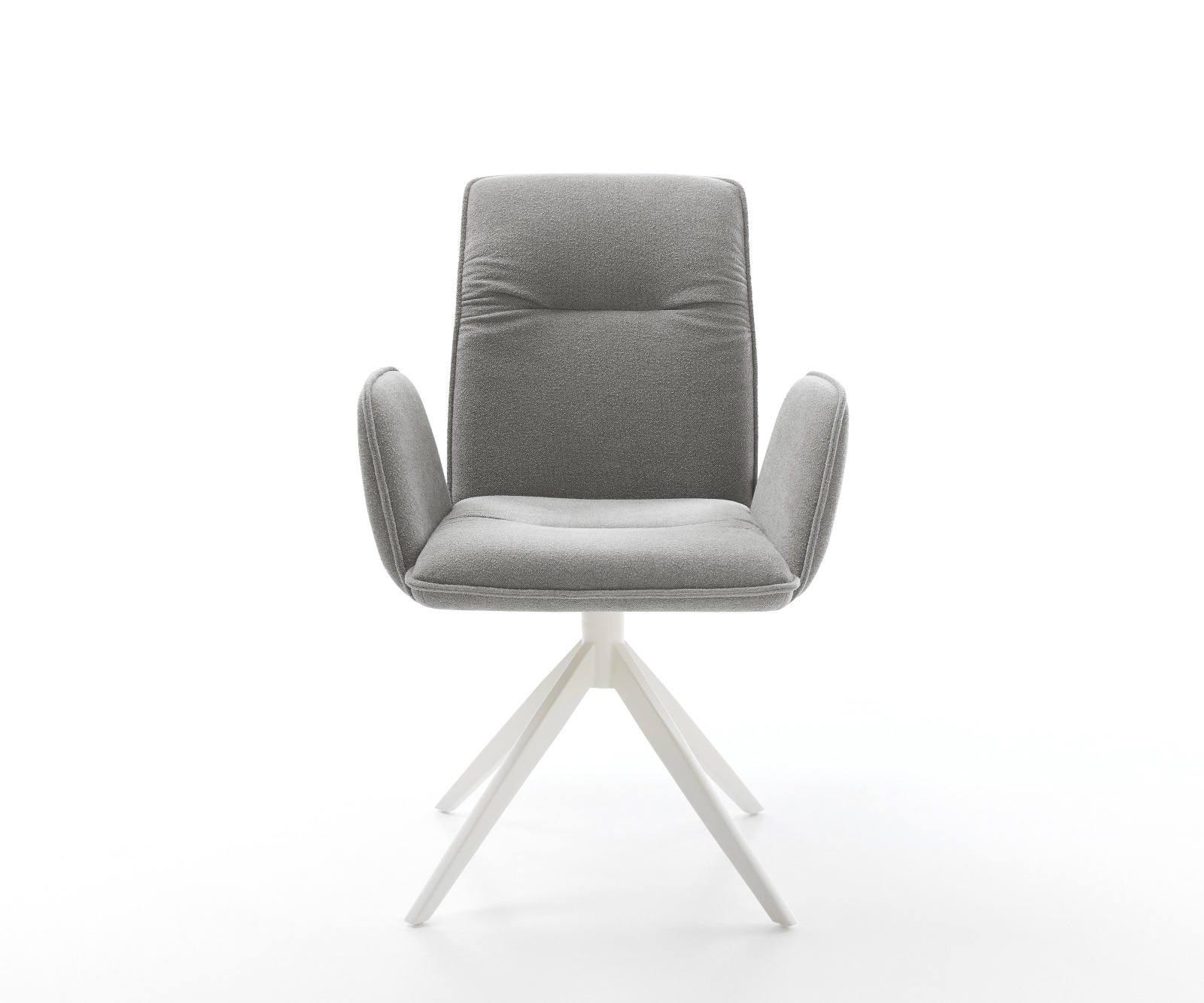Drehstuhl Vinja-Flex Strukturstoff Soft Grau Kreuzgestell breit Weiß 360° drehbar Wippfunktion 2